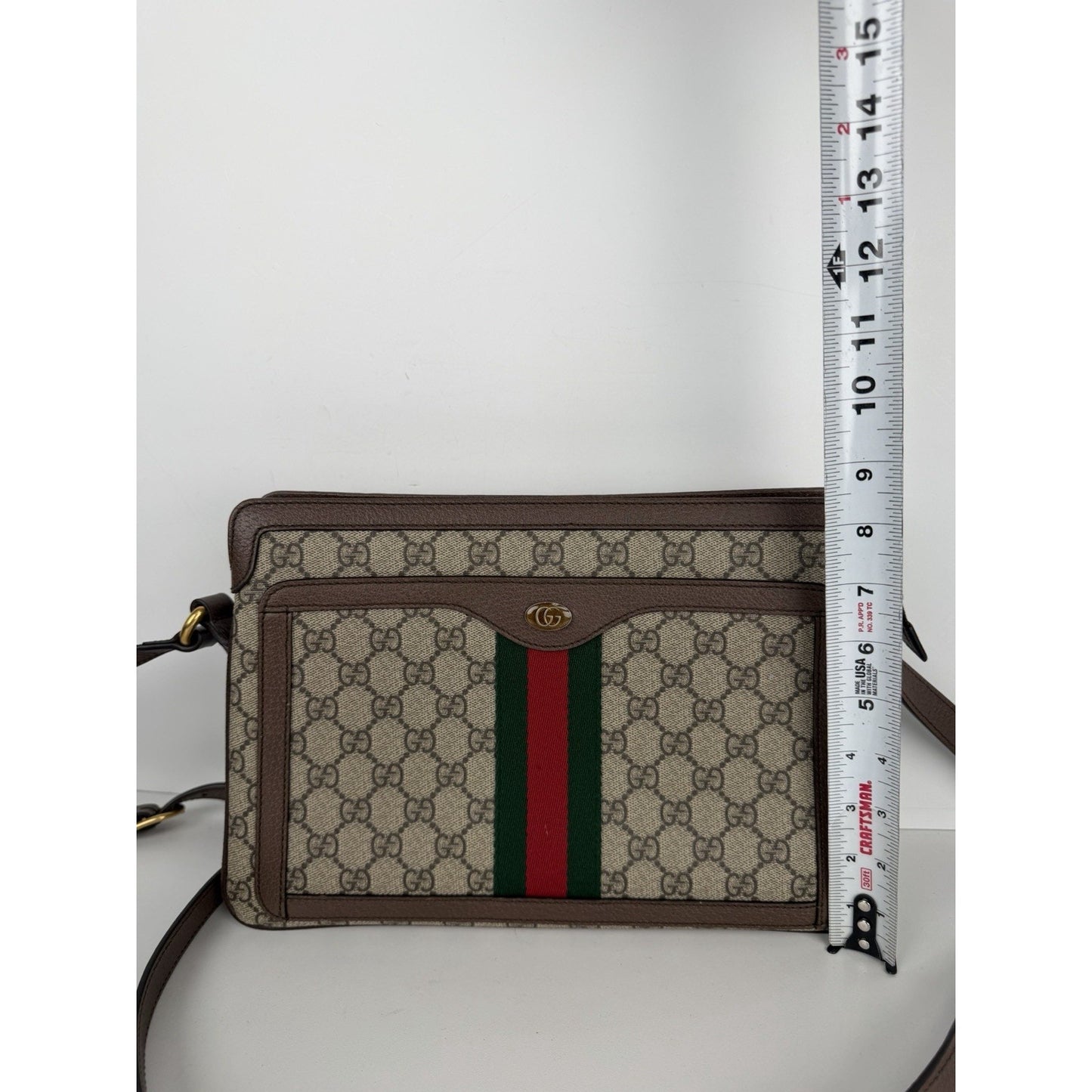 Gucci Ophidia Crossbody Bag Medium in Brown GG Supreme Coated Canvas S