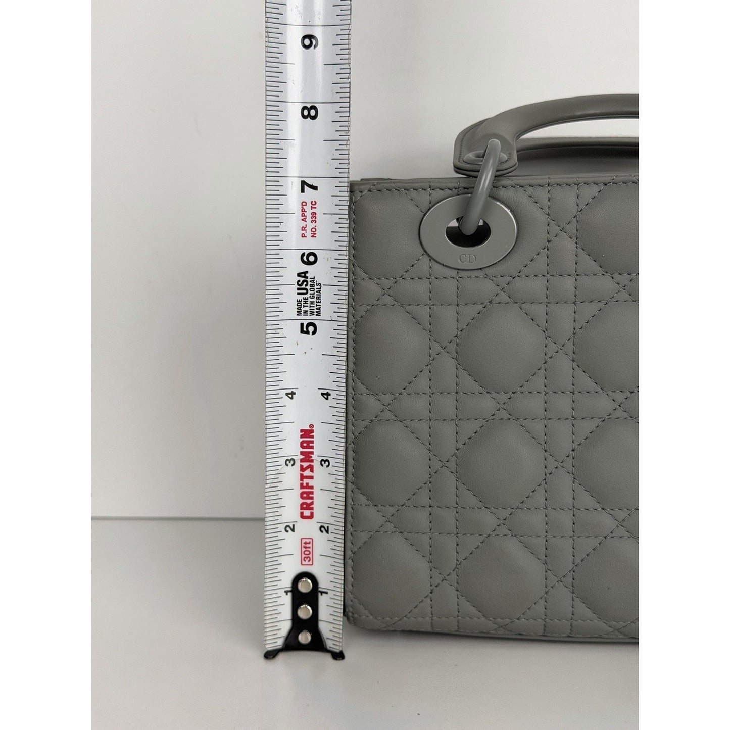 Christian Dior Lady Dior Small Bag in Ultramatte Cannage Grey Leather 2021 B2