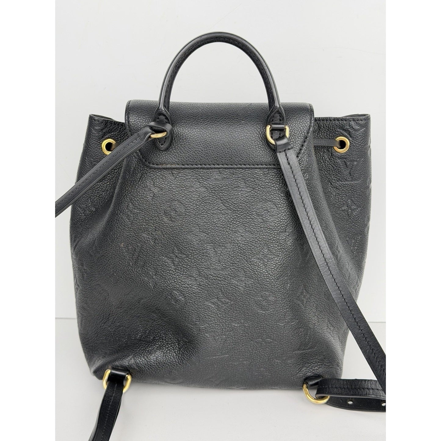 Louis Vuitton Montsouris PM Backpack Black Monogram Empreinte Leather NFC E-6