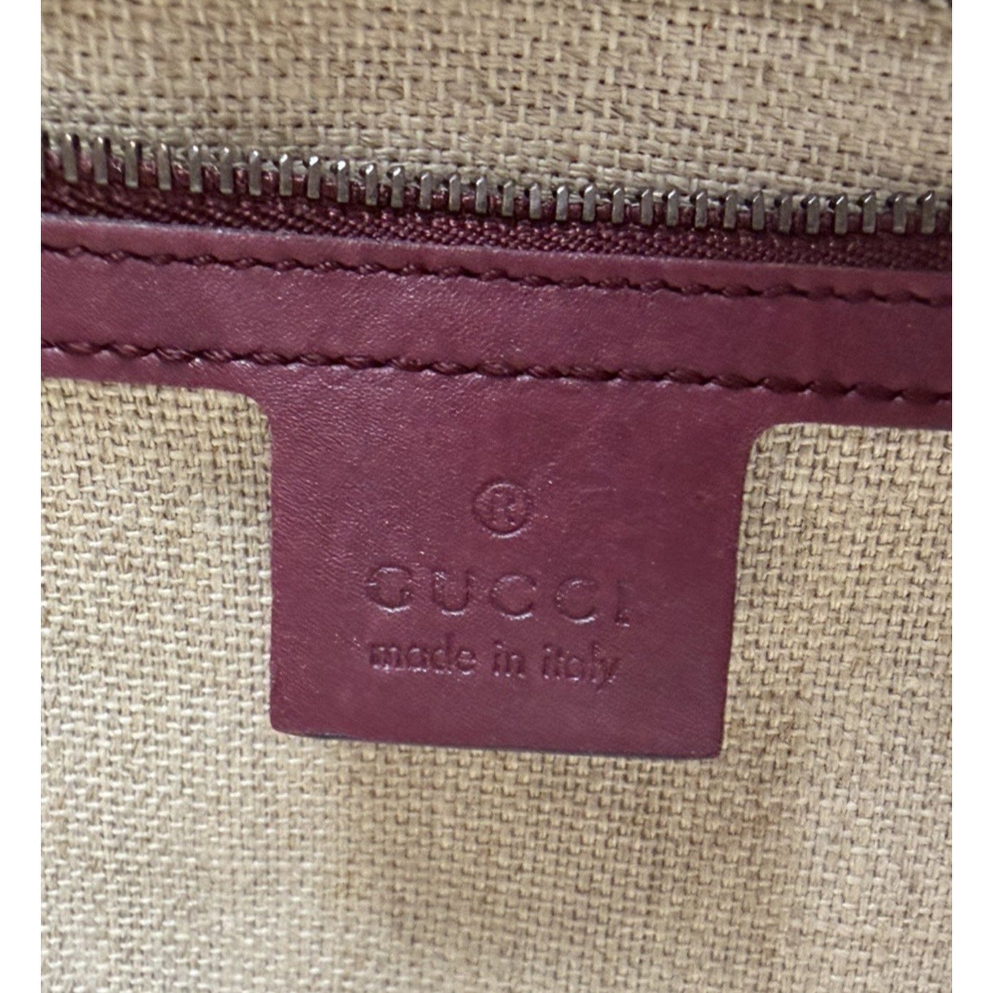 Gucci Duilio Brogue Boston Bag in Burgundy Microguccissima Embossed Leather S-16