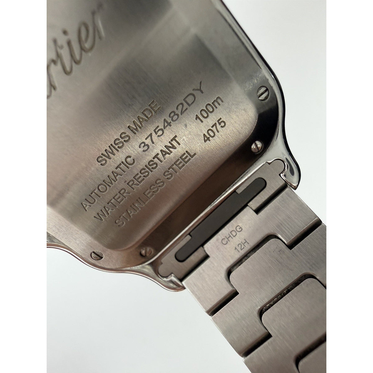 Cartier Santos de Cartier Medium Watch 18K Yellow Gold Bezel Stainless Steel