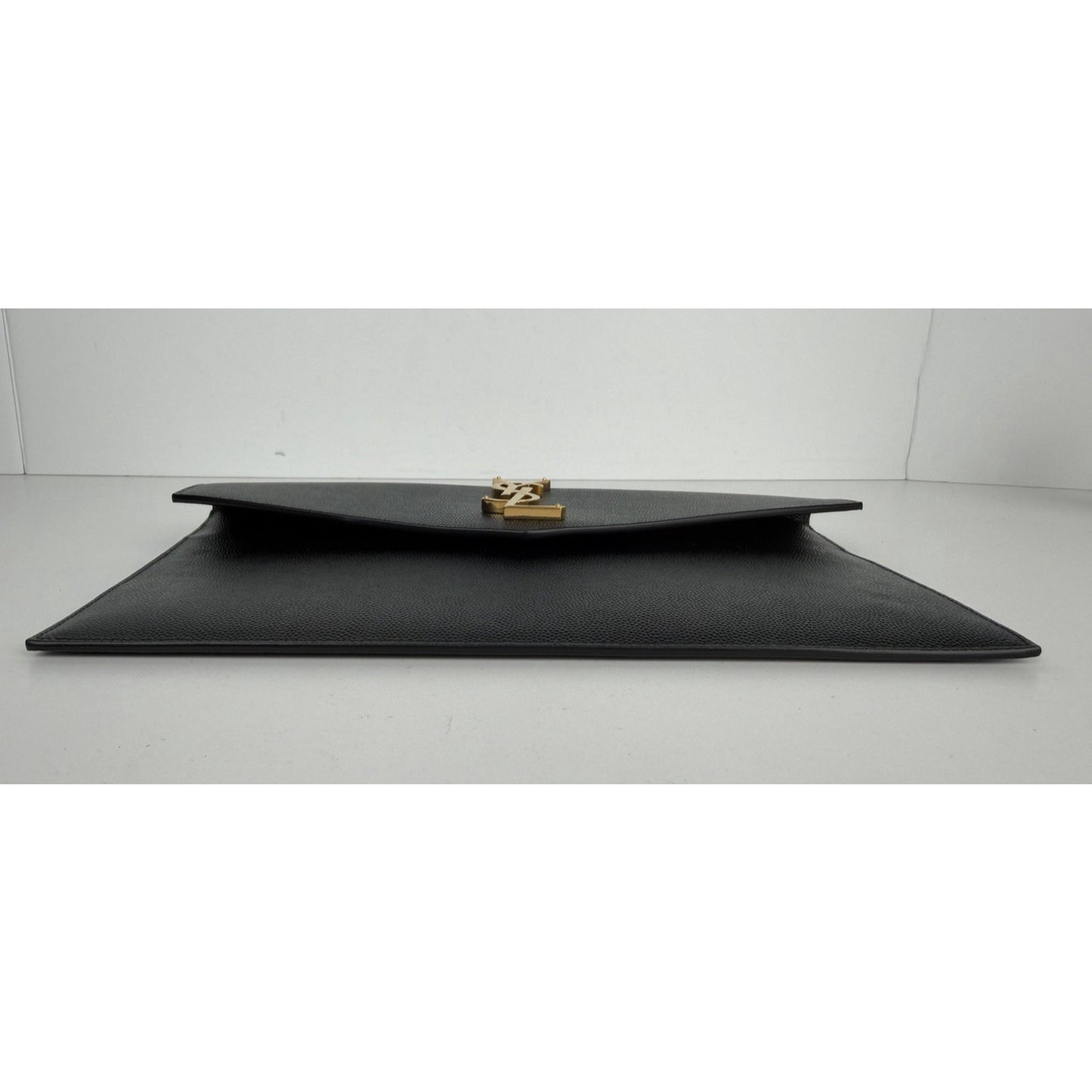 Saint Laurent Uptown Envelope Pouch Bag in Black Grain De Poudre Leather S15