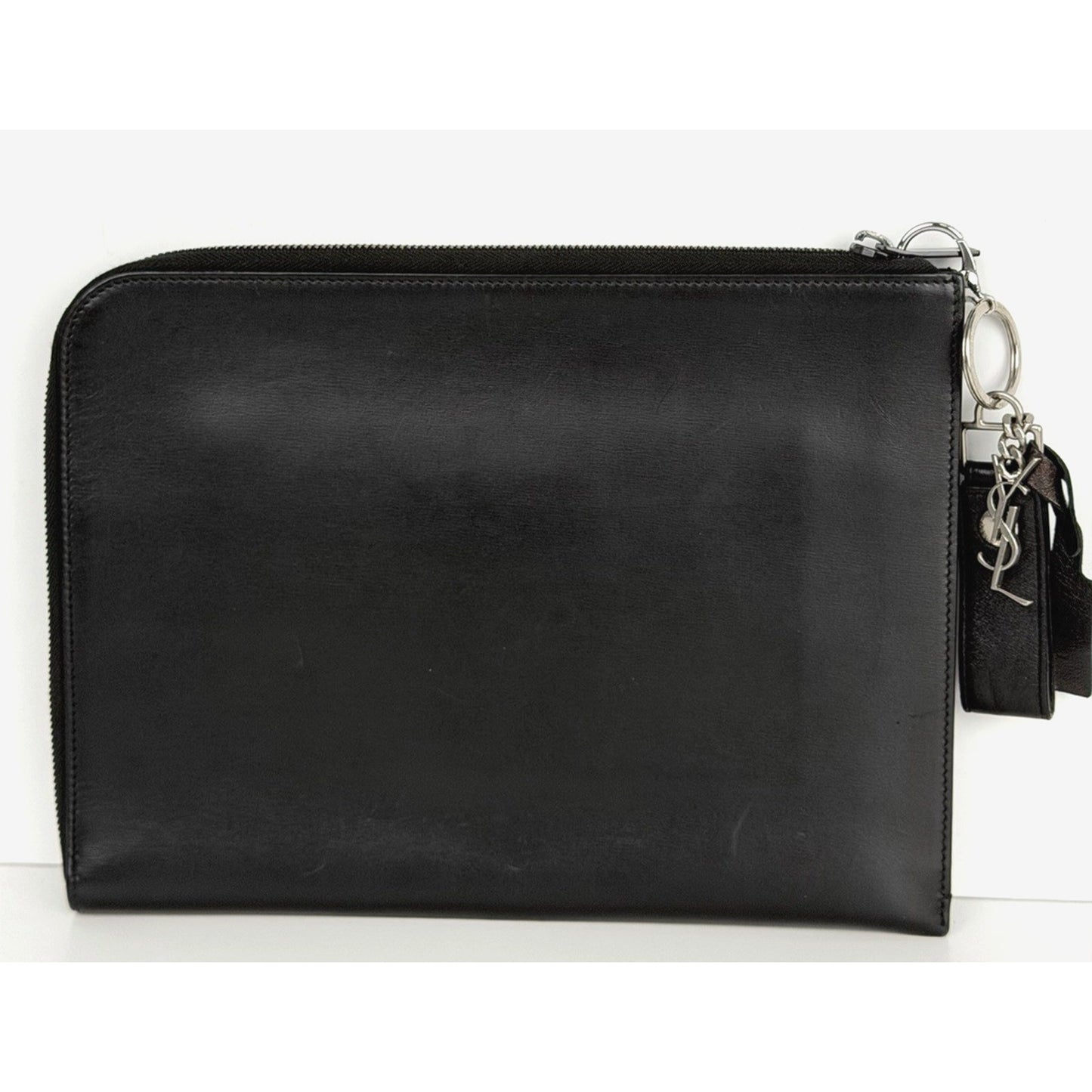 Saint Laurent Black Leather Clutch Bag or iPad Case S11