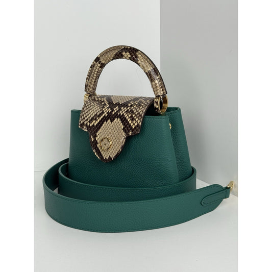 Louis Vuitton Capucines BB Python & Leather Bag Emerald Green with Gold HW B-2