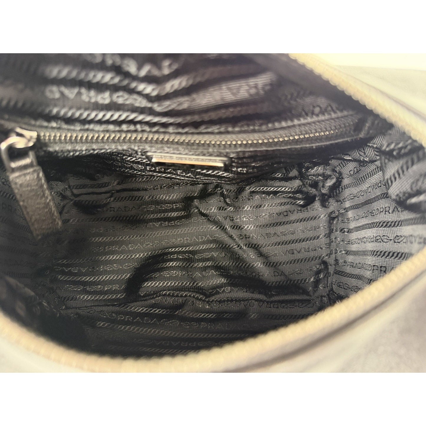 Prada Explore Leather Zip Messenger Bag in Black for Man Silver-Tone Hardware E4