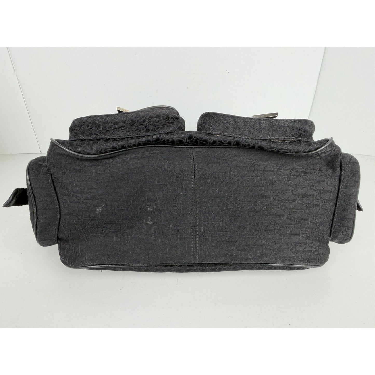 Christian Dior Vintage Diorissimo Multi-Pocket Shoulder Bag Black Canvas 2005 S7