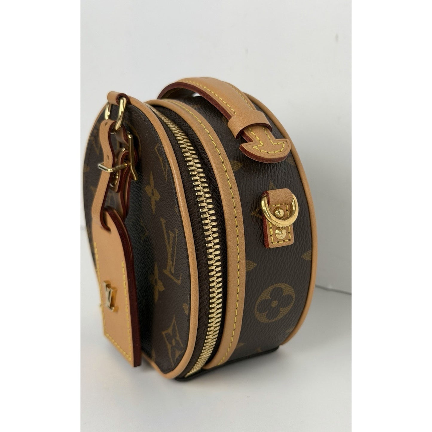 Louis Vuitton Mini Boite Chapeau Monogram Coated Canvas&Leather Name Tag NFC B5