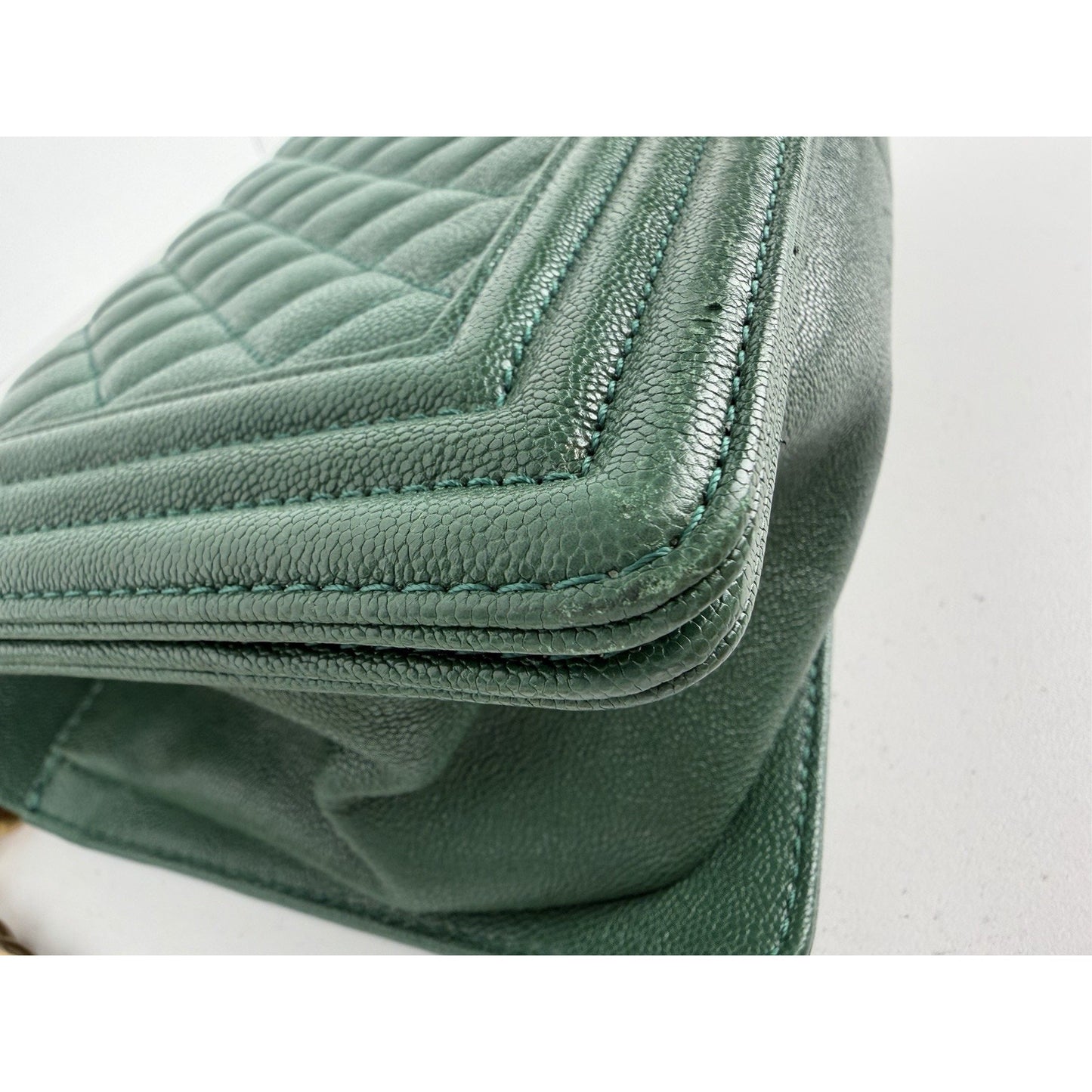 Chanel Boy Flap Bag Medium in Green Caviar Leather Gold Hardware 2018–2019 C-9