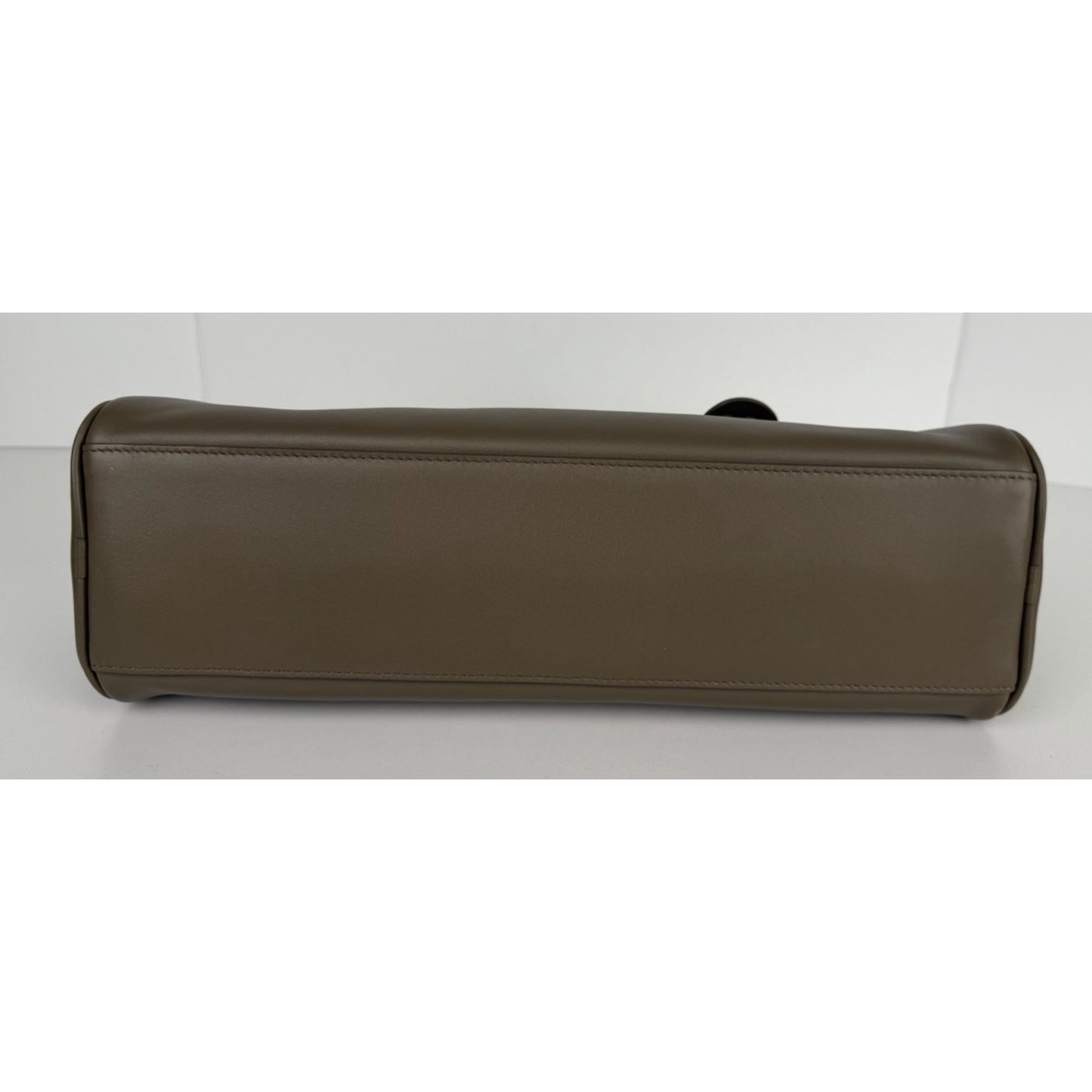 Chanel Perfect Bowling Large Bag in Khaki Brown Calfskin Leather D8