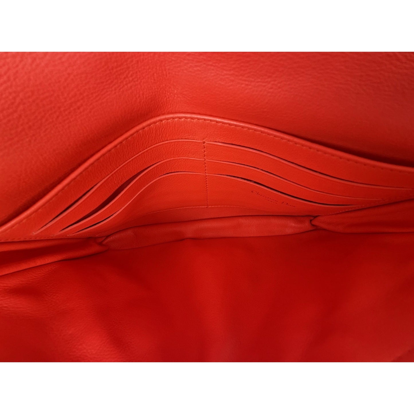 Christian Dior Miss Dior Cannage Patent Leather Wallet on Chain Red S11