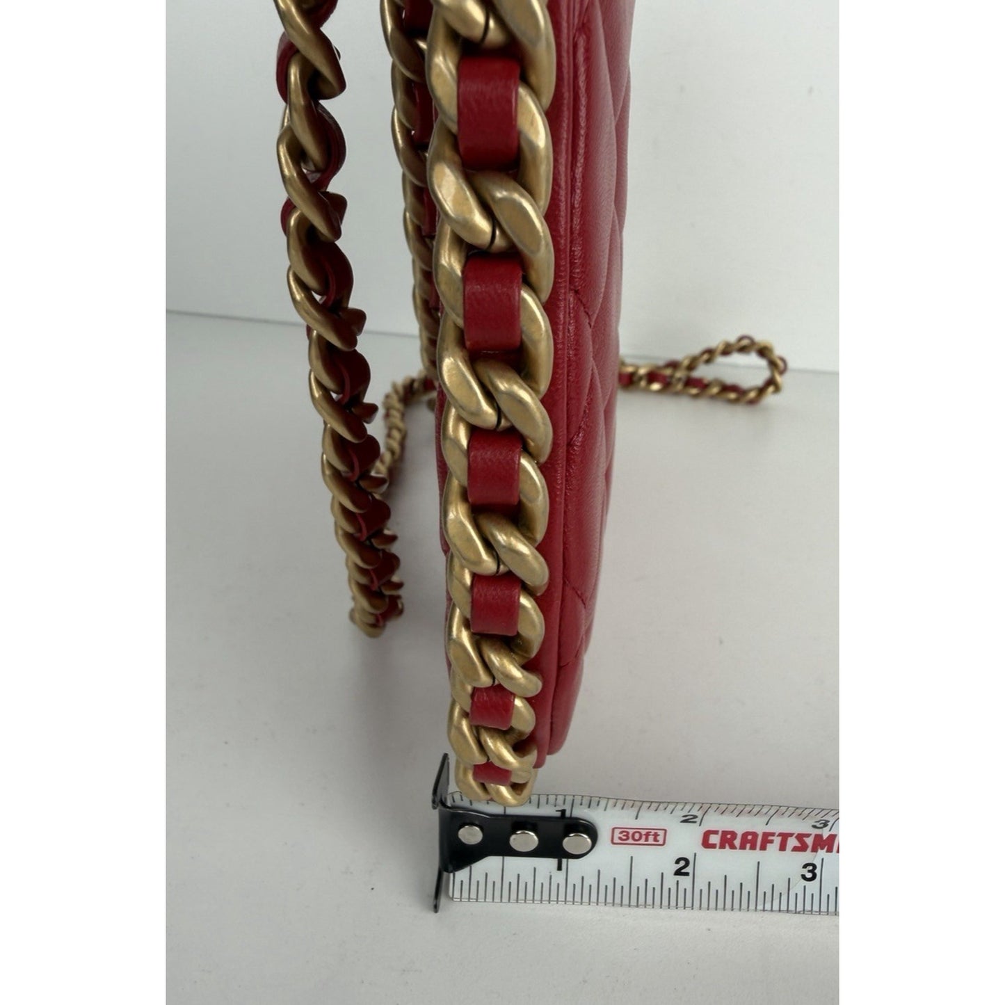 Chanel Hobo Bag Chain Around Large in Red Quilted Lambskin Leather NFC B2