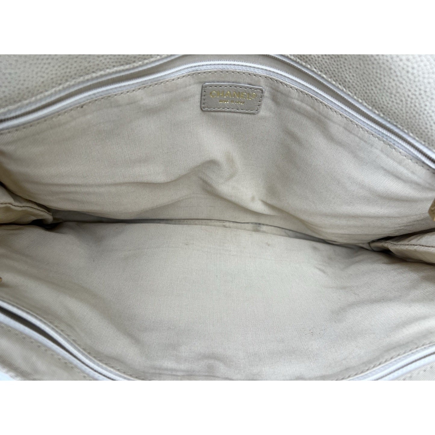 CHANEL Vintage (2000-2002) Caviar Diamond Stitch Oversized Flap Leather Clutch