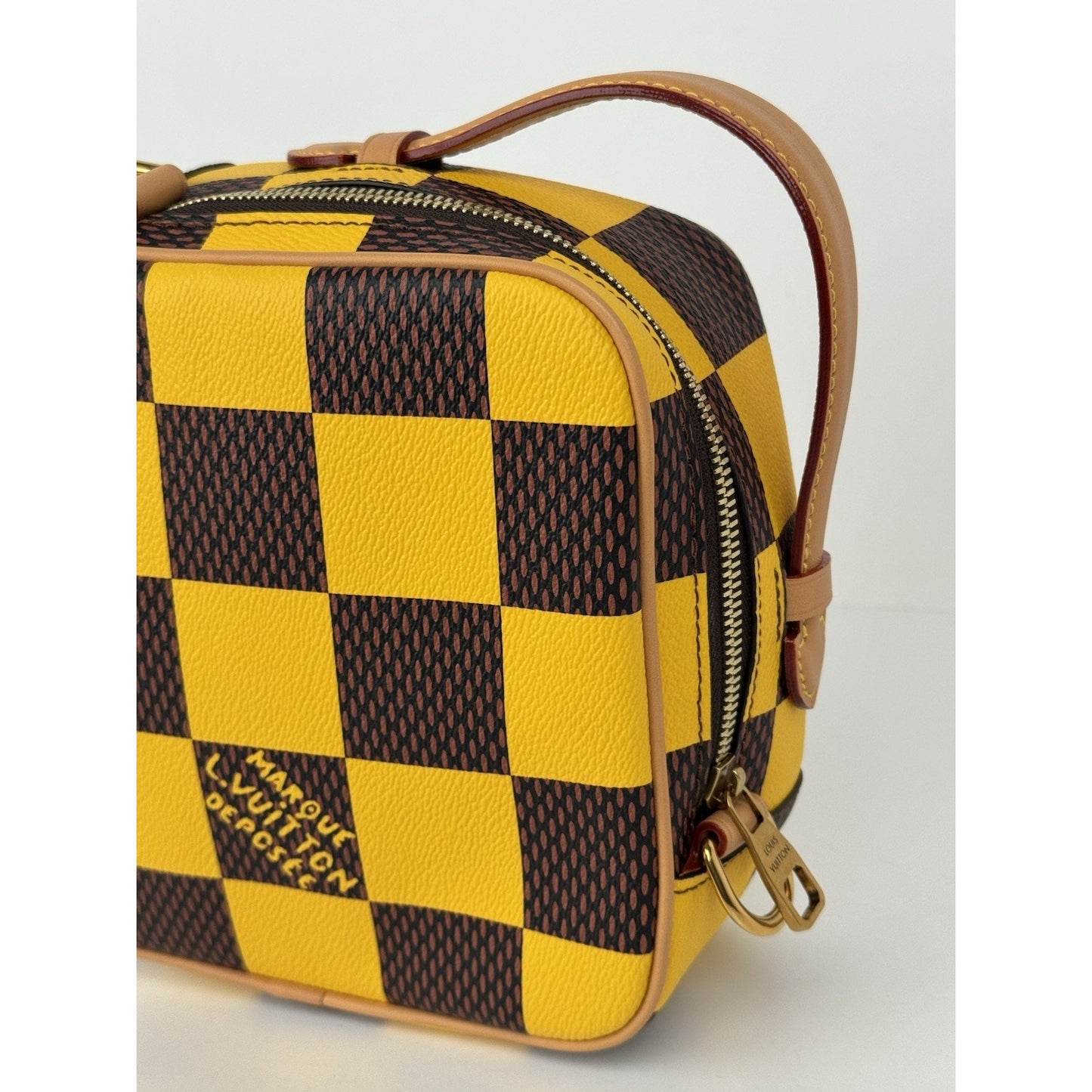 Louis Vuitton Damier Pop Chess Messenger Jaune Mat Yellow Bag