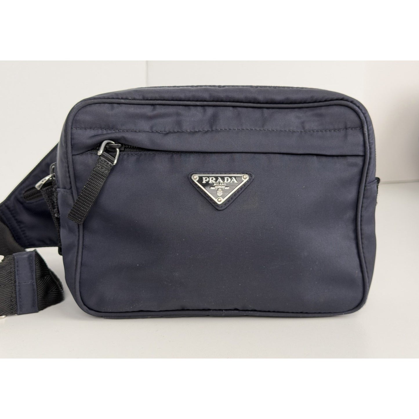Prada Tessuto Montagna Navy Blue Nylon Belt Bag