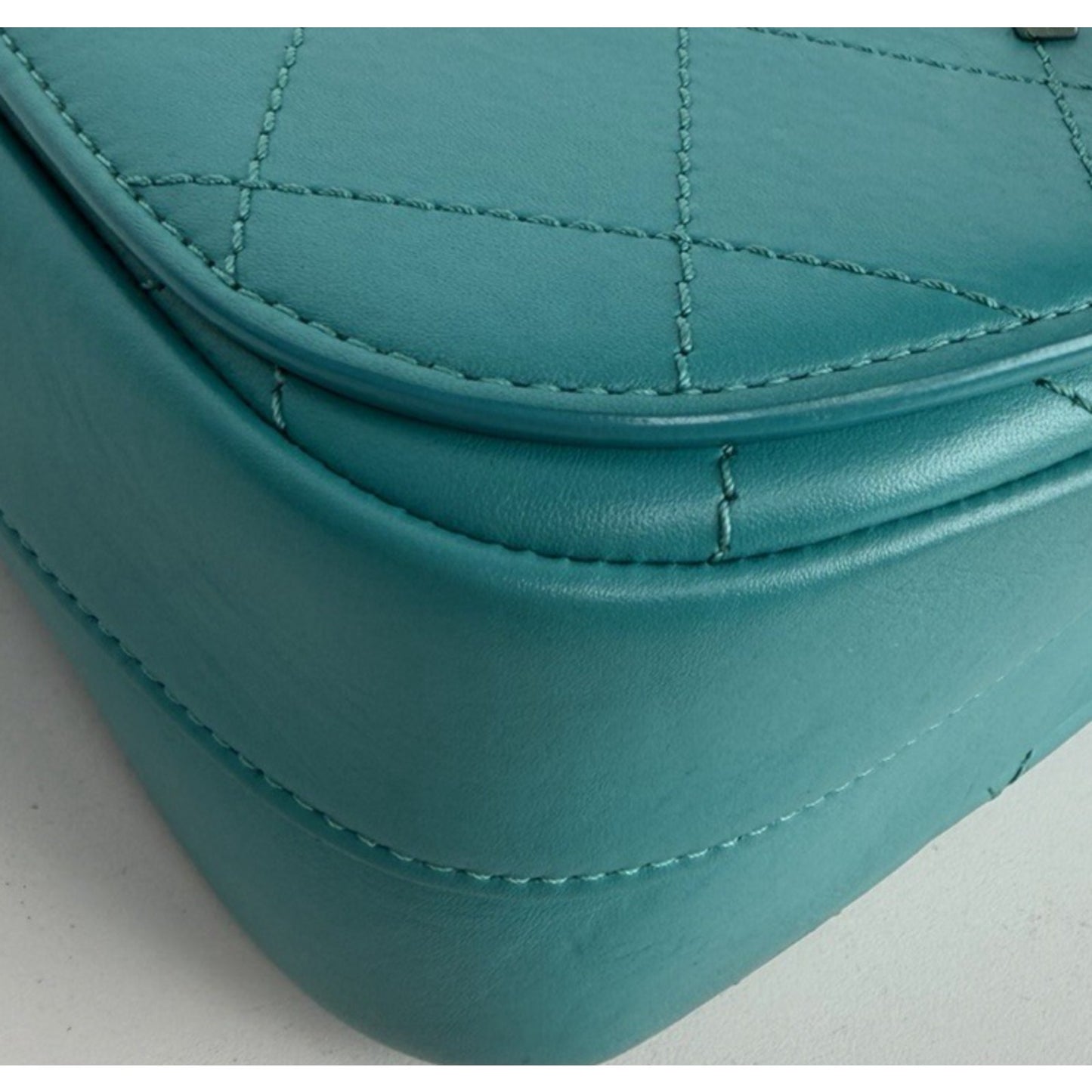 Chanel Stitched Covered CC Flap Mini Bag in Quilted Turquoise Calfskin 2017 E-5