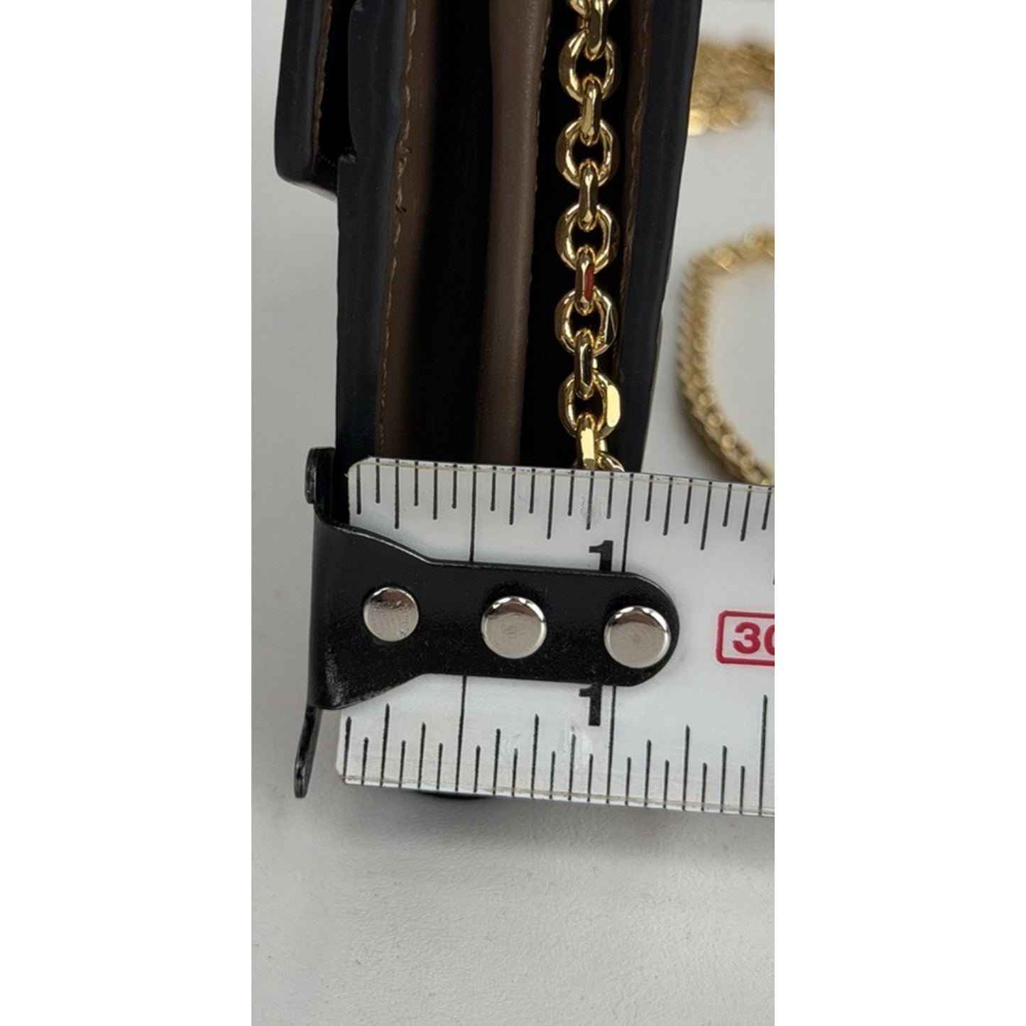 Fendi FF Diamonds Wallet on Chain Bag in Brown Leather Gold HW S08