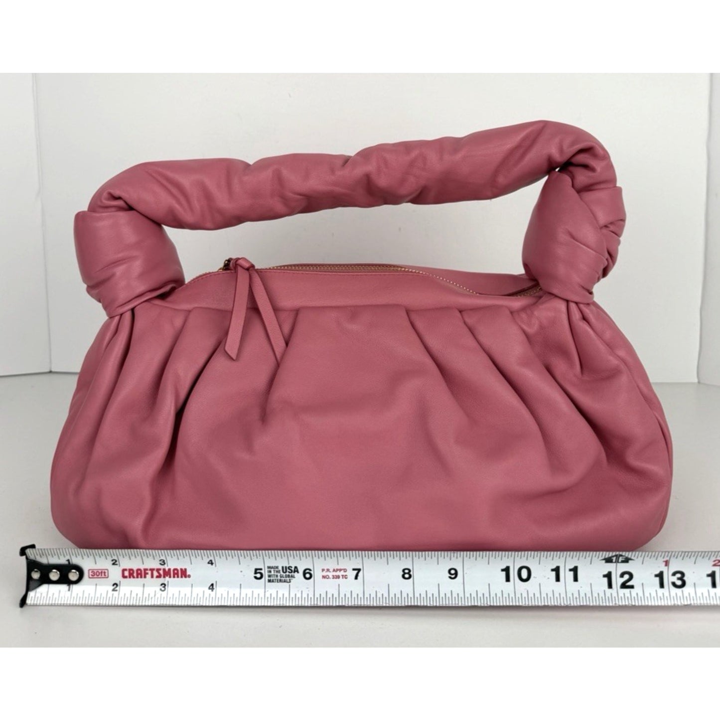 Miu Miu Nappa Knot Top Handle Shoulder Large Puffer Bag in Pink S-15