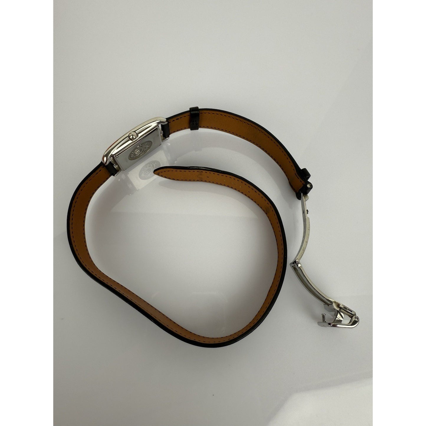 HERMES Cape Cod Black Leather Band Watch CC2.710 Box