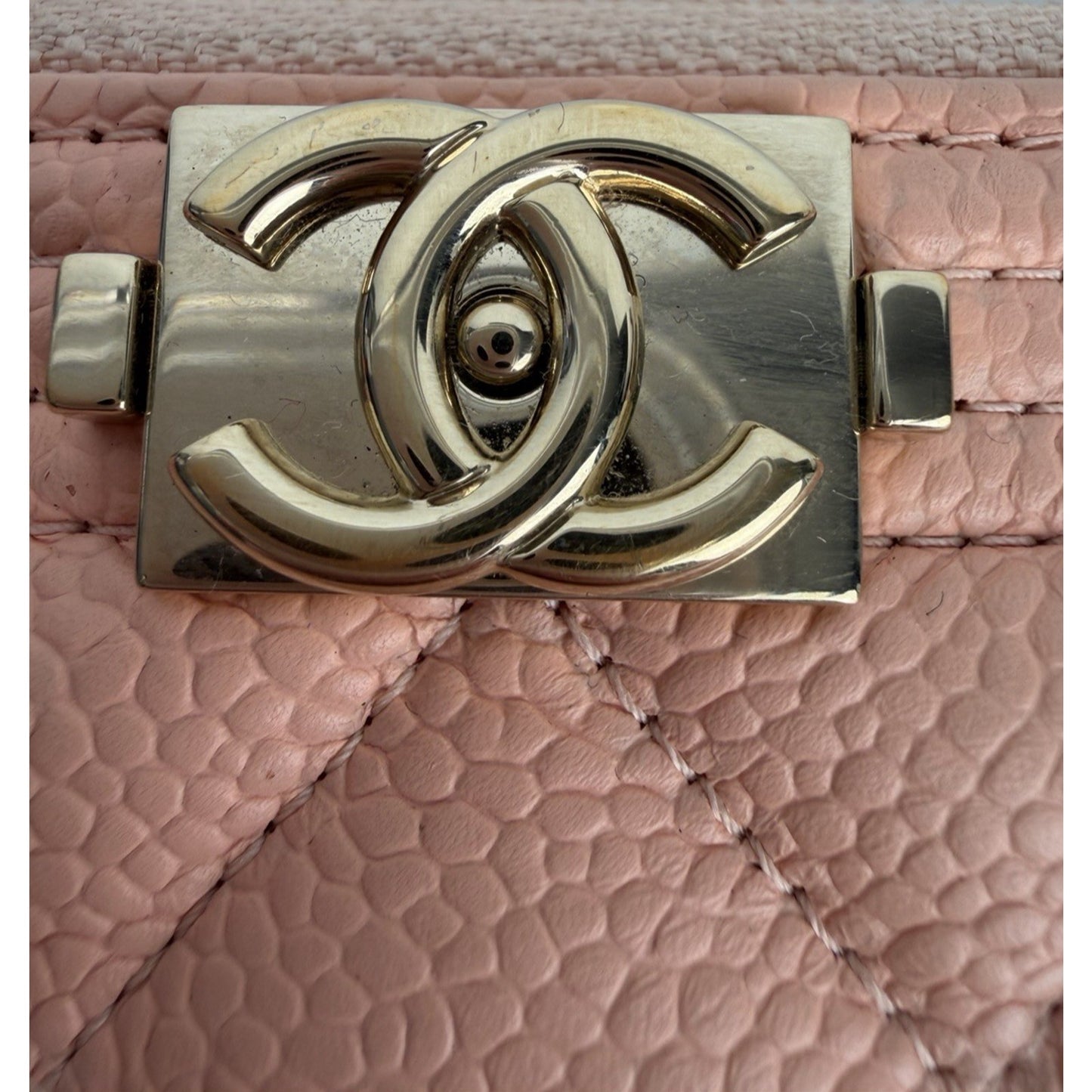 Chanel Boy Zip Around Wallet Pink Caviar Leather & Gold-tone Hardware 2019 K2