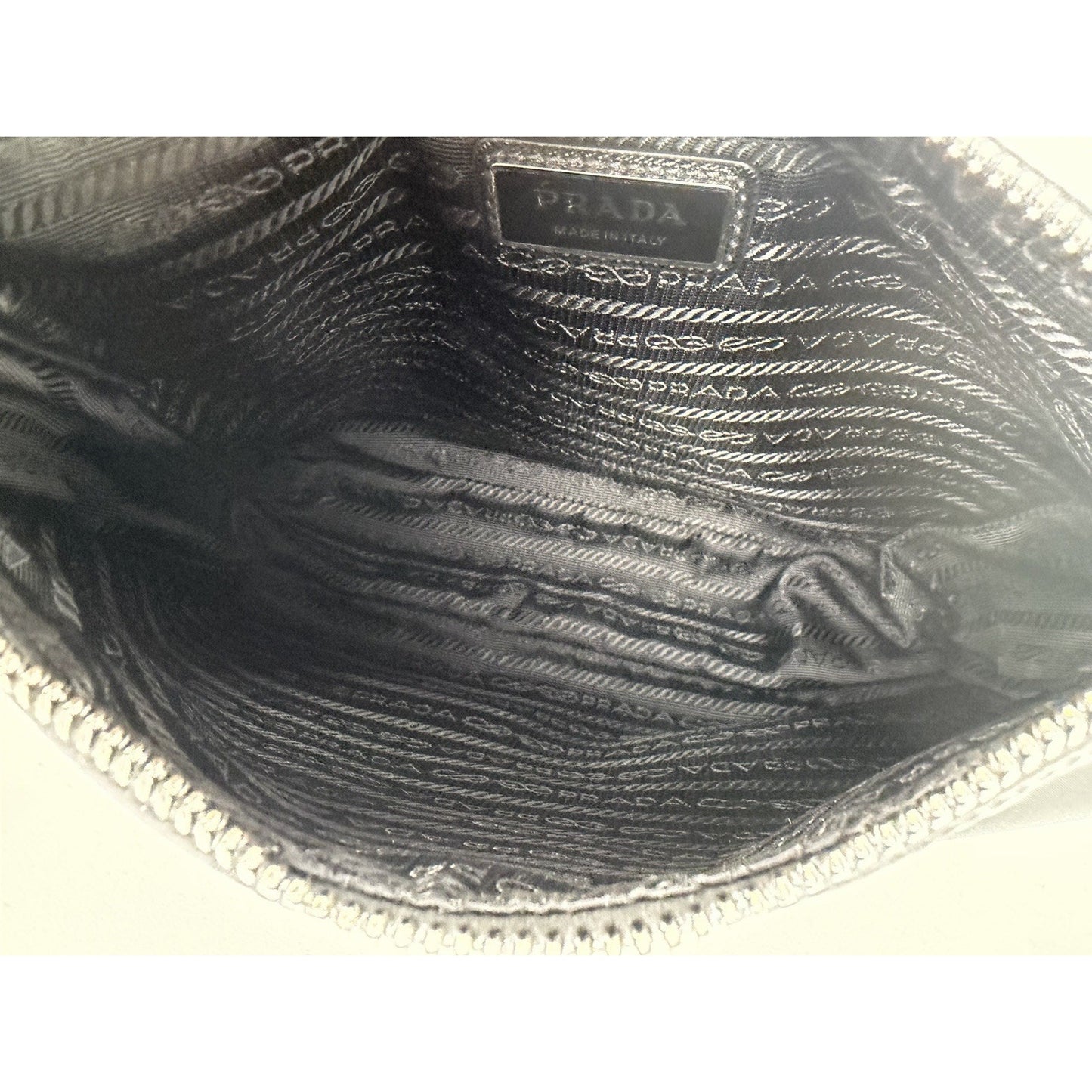 Prada Re-Nylon and Saffiano Leather Shoulder Bag in Black with Mini Pouch S01