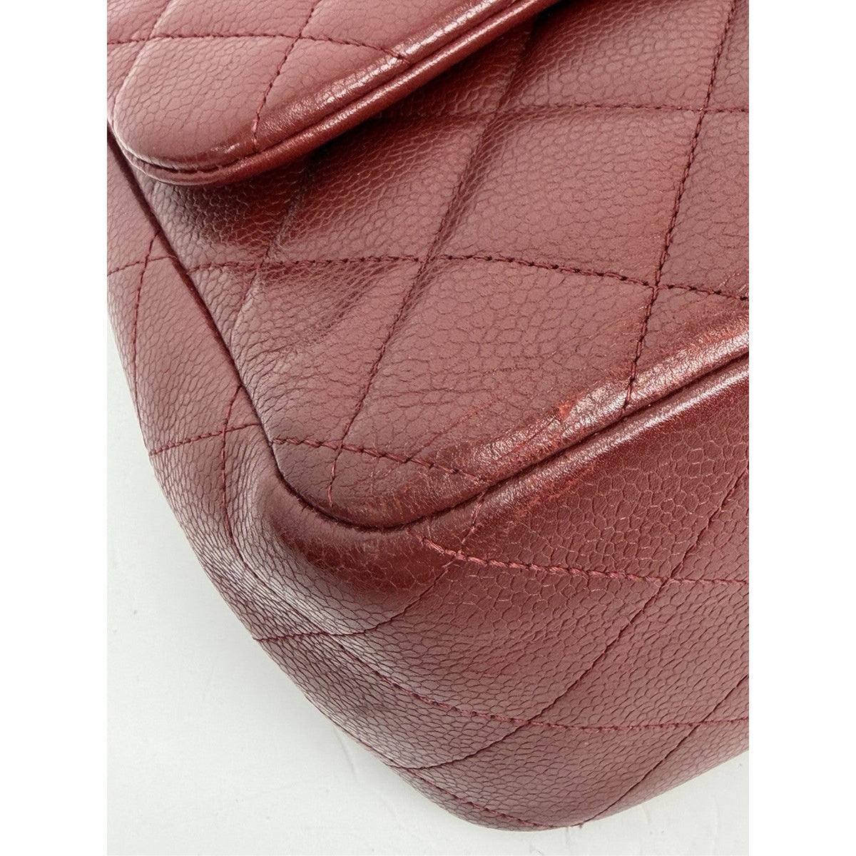 Chanel Jumbo Classic Flap Bag in Deep Red Caviar Quilted Leather 2013-2014 D1