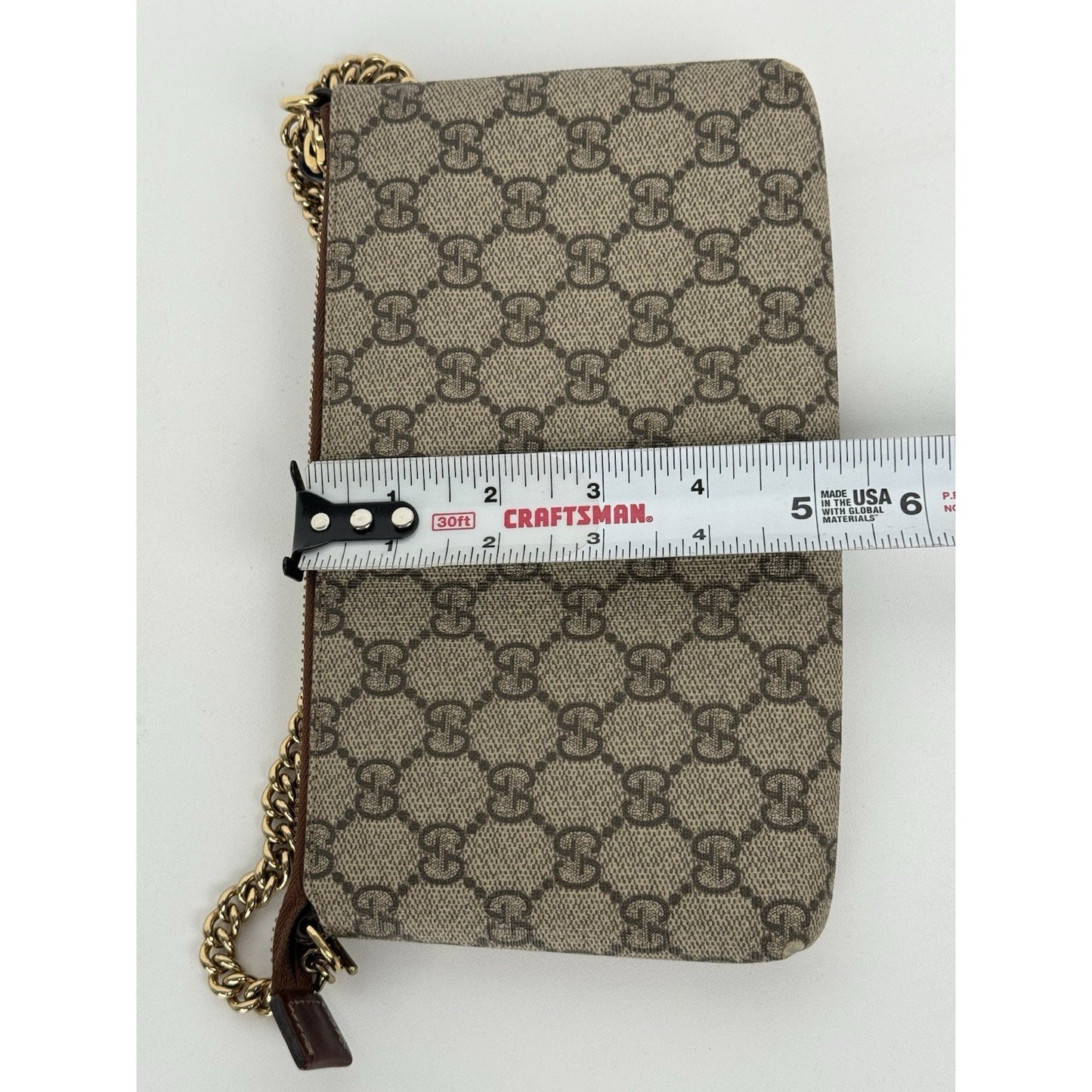 Gucci Brown Canvas Pouch on Zip