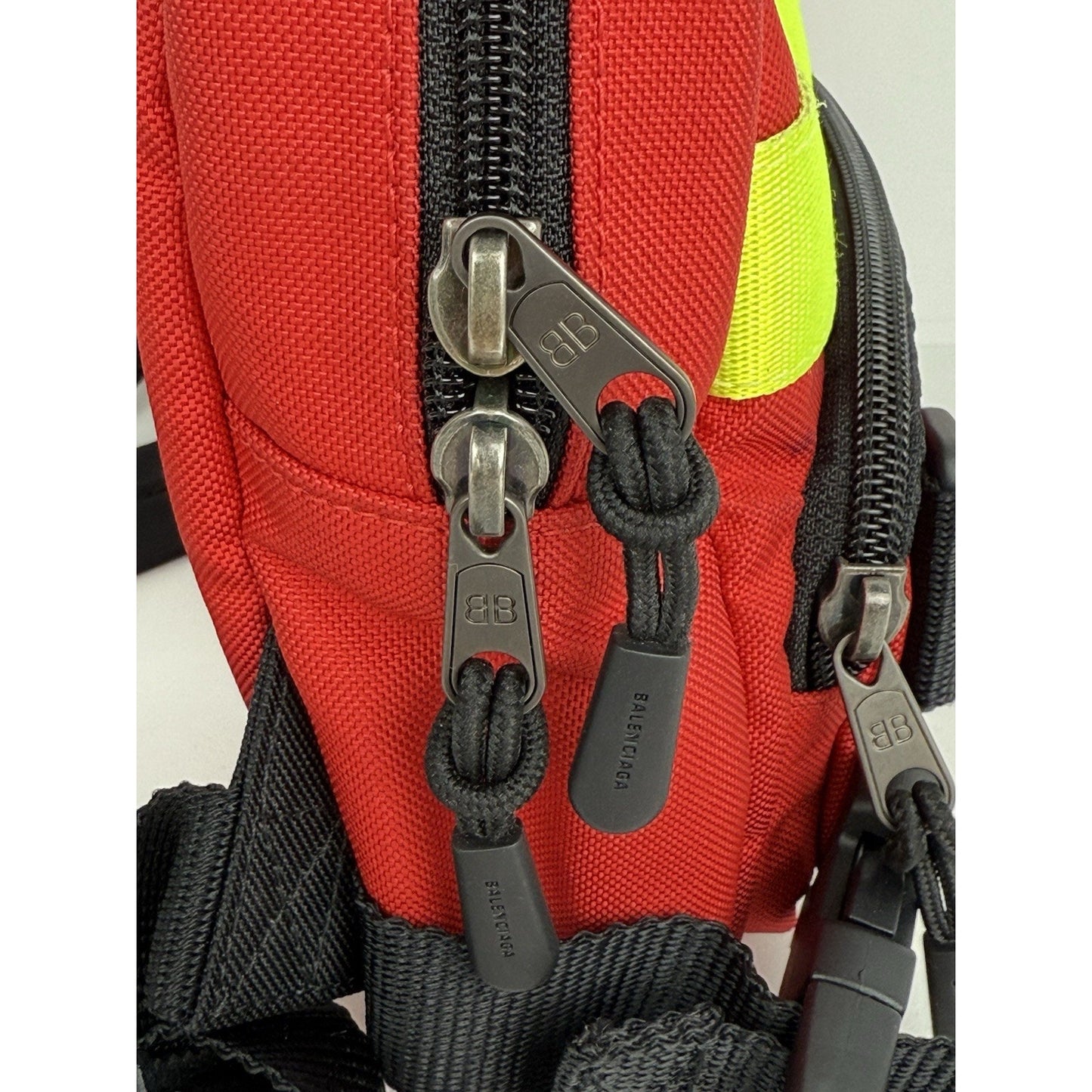 Balenciaga Fireman Backpack with Neon Yellow Reflective Stripe