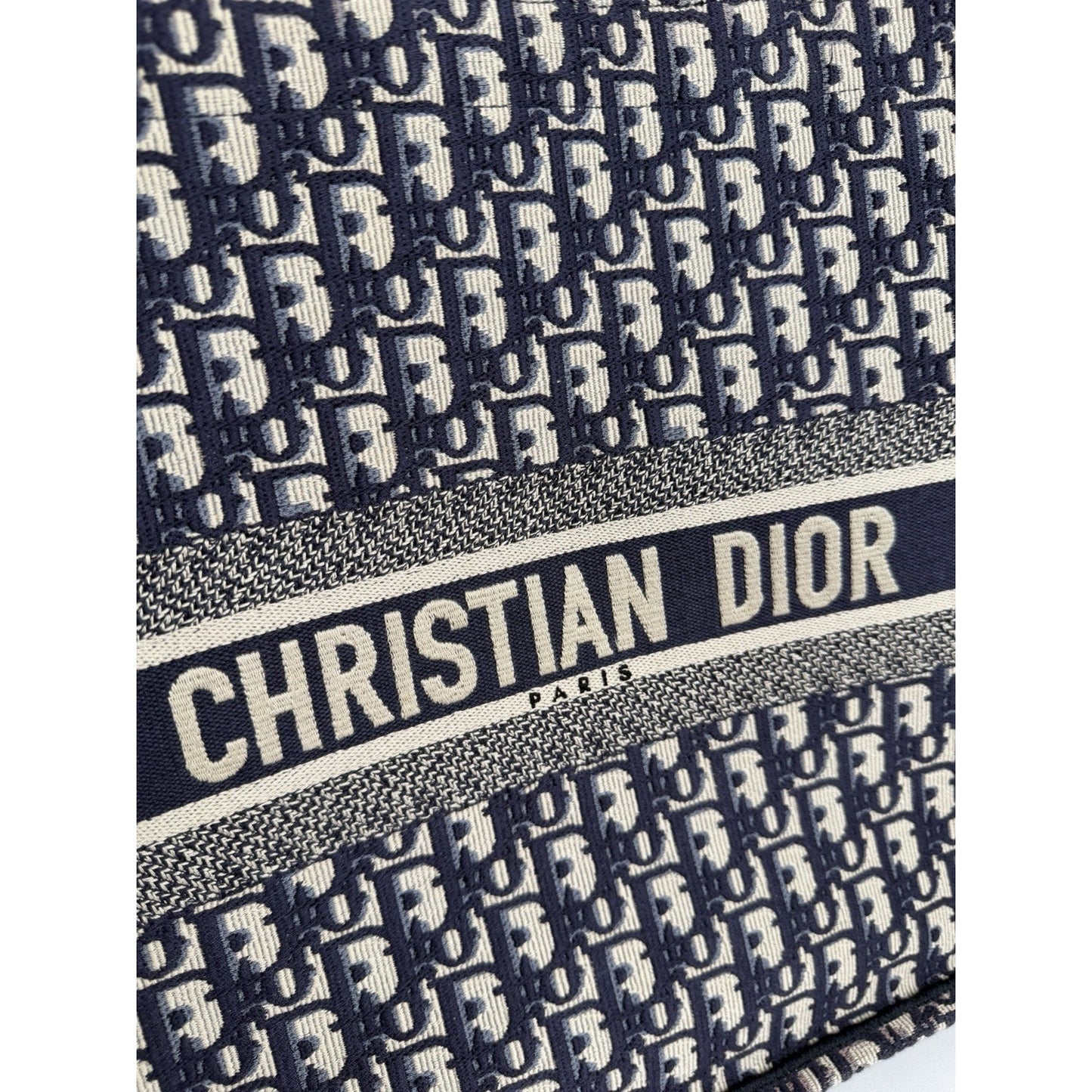 Christian Dior Oblique Large Book Tote Bag Blue Classic Monogram Canvas 2019 D3
