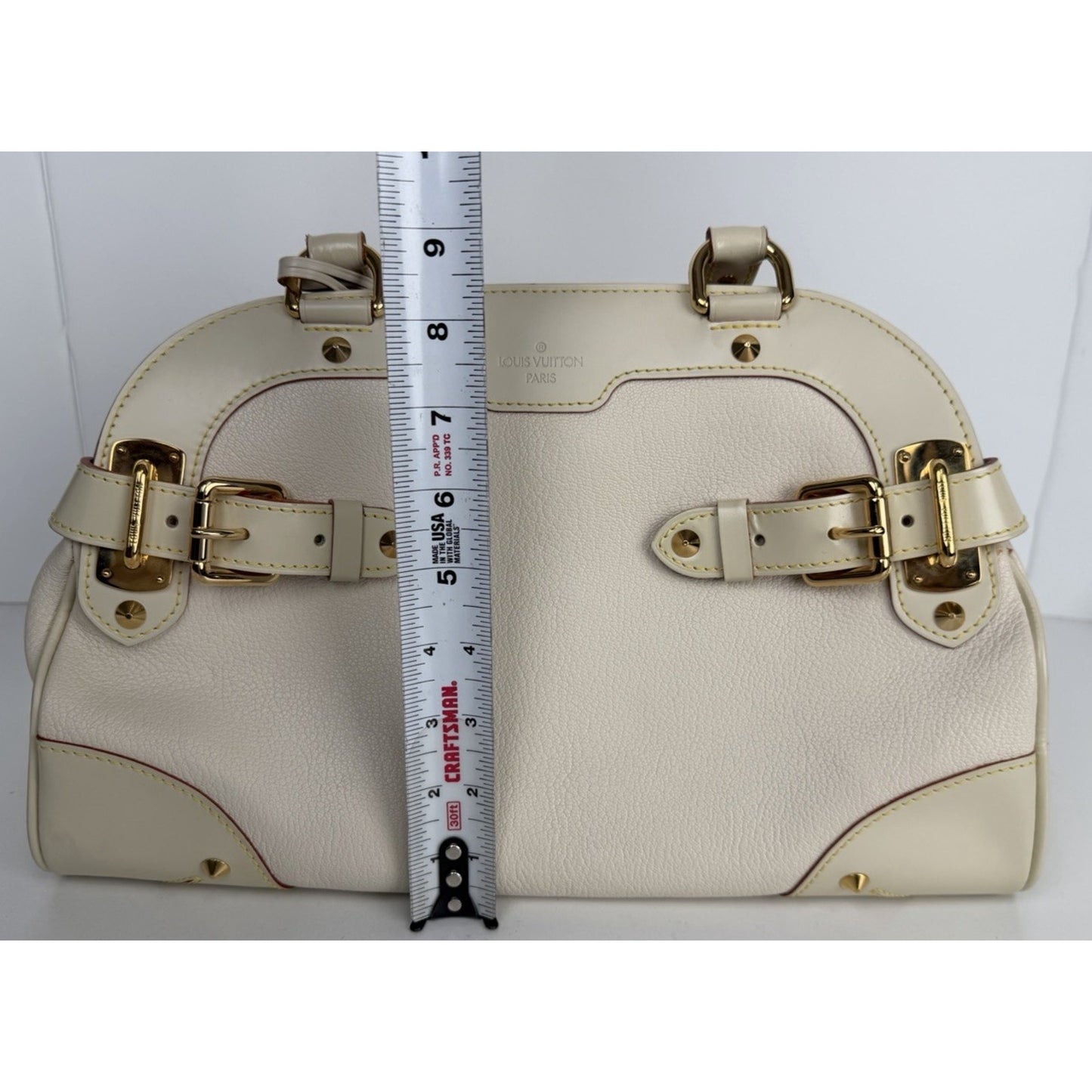 Louis Vuitton Le Radieux Bag in Neutral White Goatskin Leather 2008 S