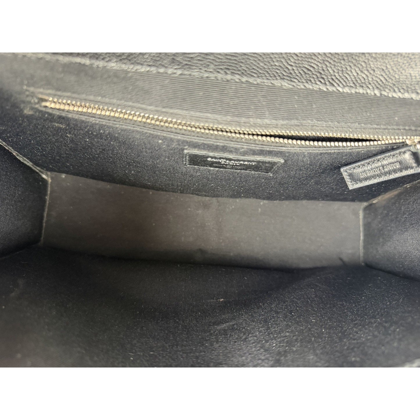 Saint Laurent Envelope Bag Large in Black Grain de Poudre Quilted Leather B1