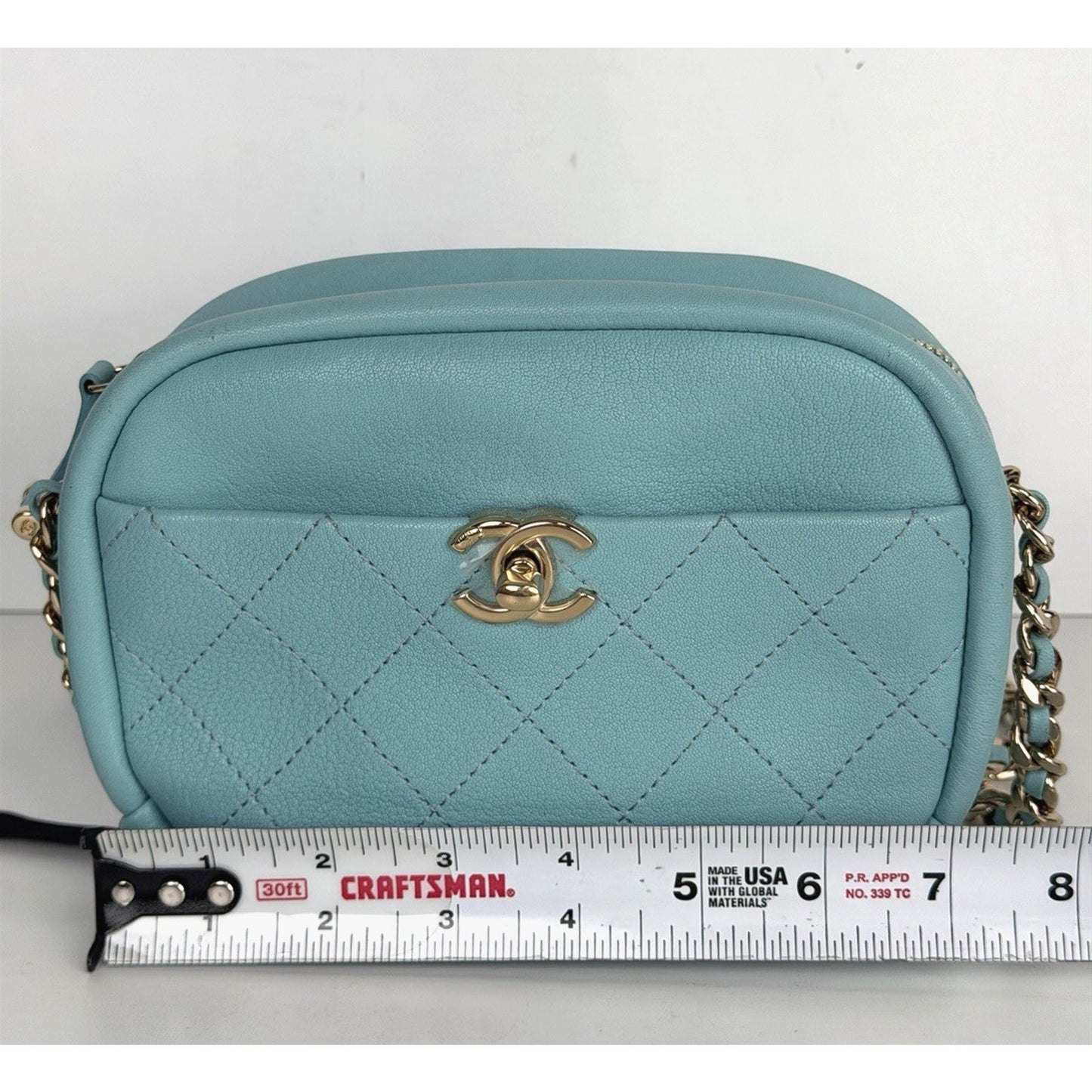Chanel Casual Trip Camera Case Bag Small in Tiffany Blue Goatskin 2018-2019 D4