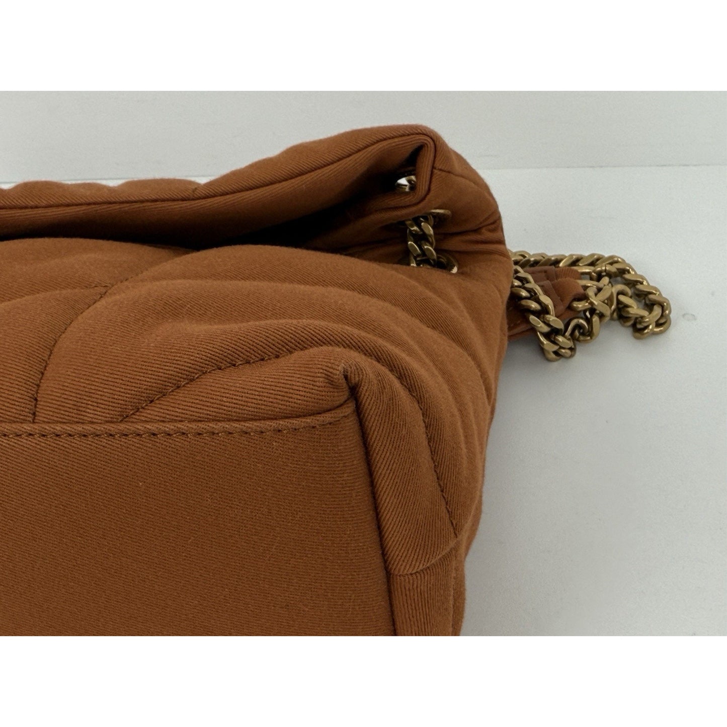 Saint Laurent Loulou Small Shoulder Bag in Celosia Orange Quilted Fabric (2024)