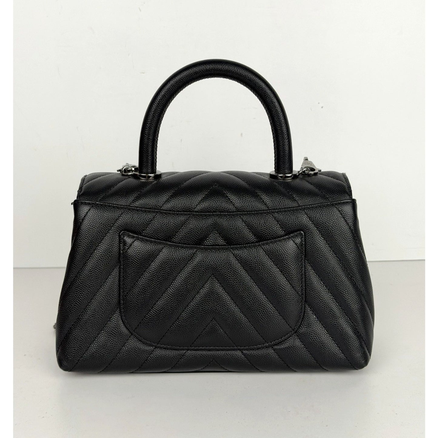 Chanel Coco Top Handle Bag XS With Chain Strap in Black Caviar Leather 2019 E-1