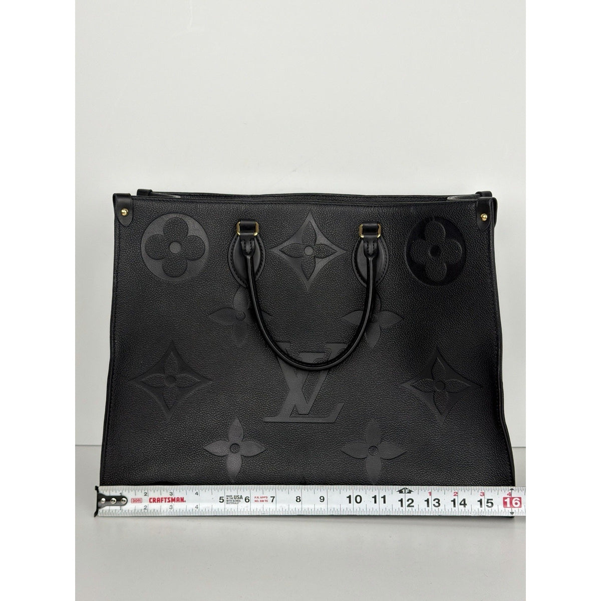 Louis Vuitton OnTheGo GM Tote Bag in Black Monogram Empreinte Leather NFC D-4