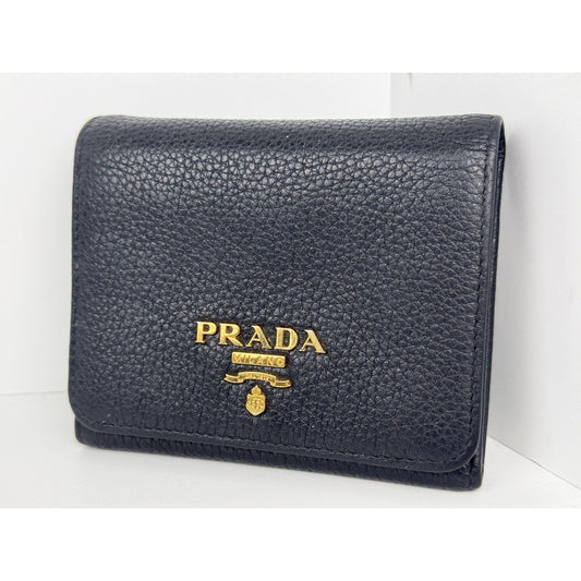 Prada Small Grain Leather Trifold Wallet