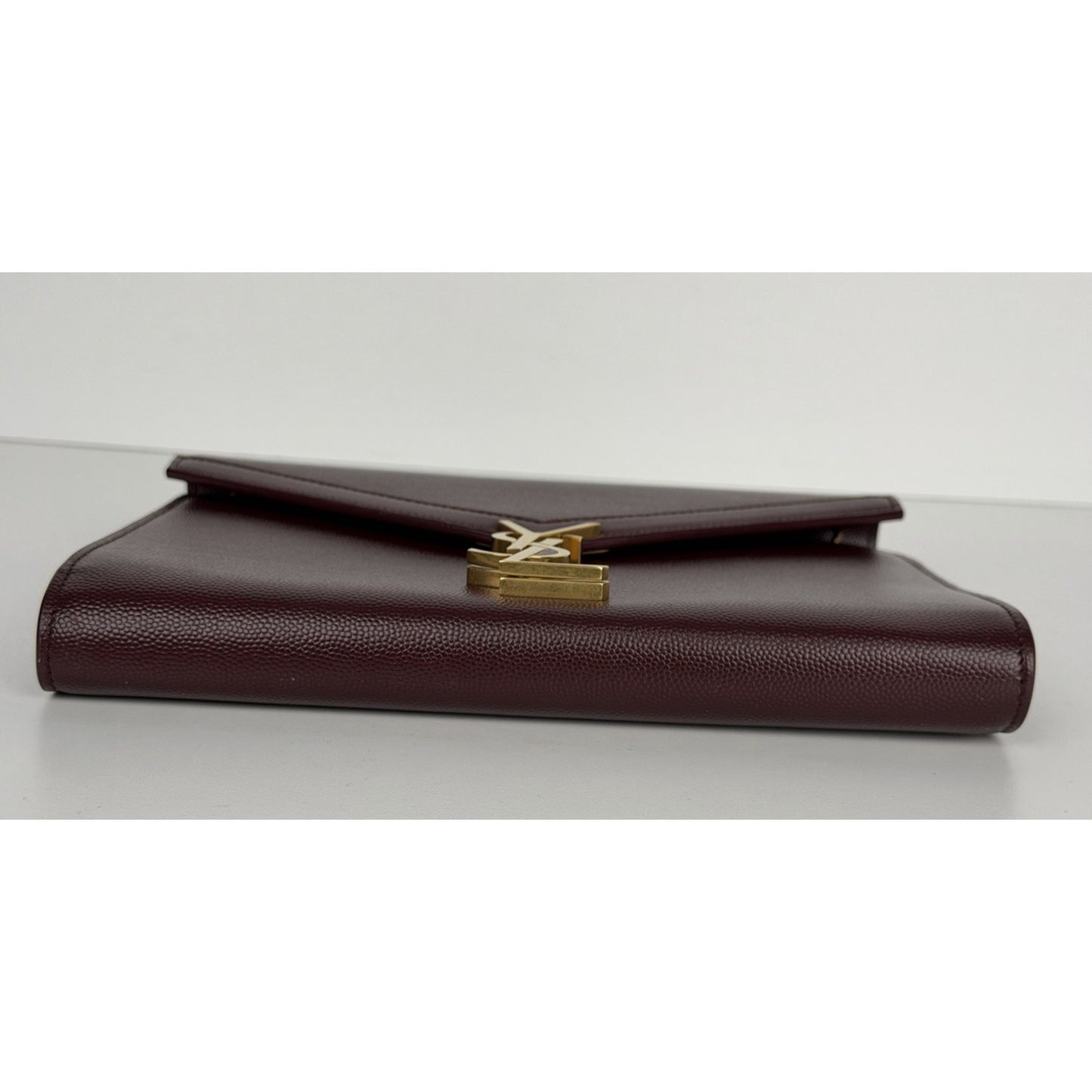 Saint Laurent Cassandra Medium Chain Shoulder Bag Burgundy Leather S2
