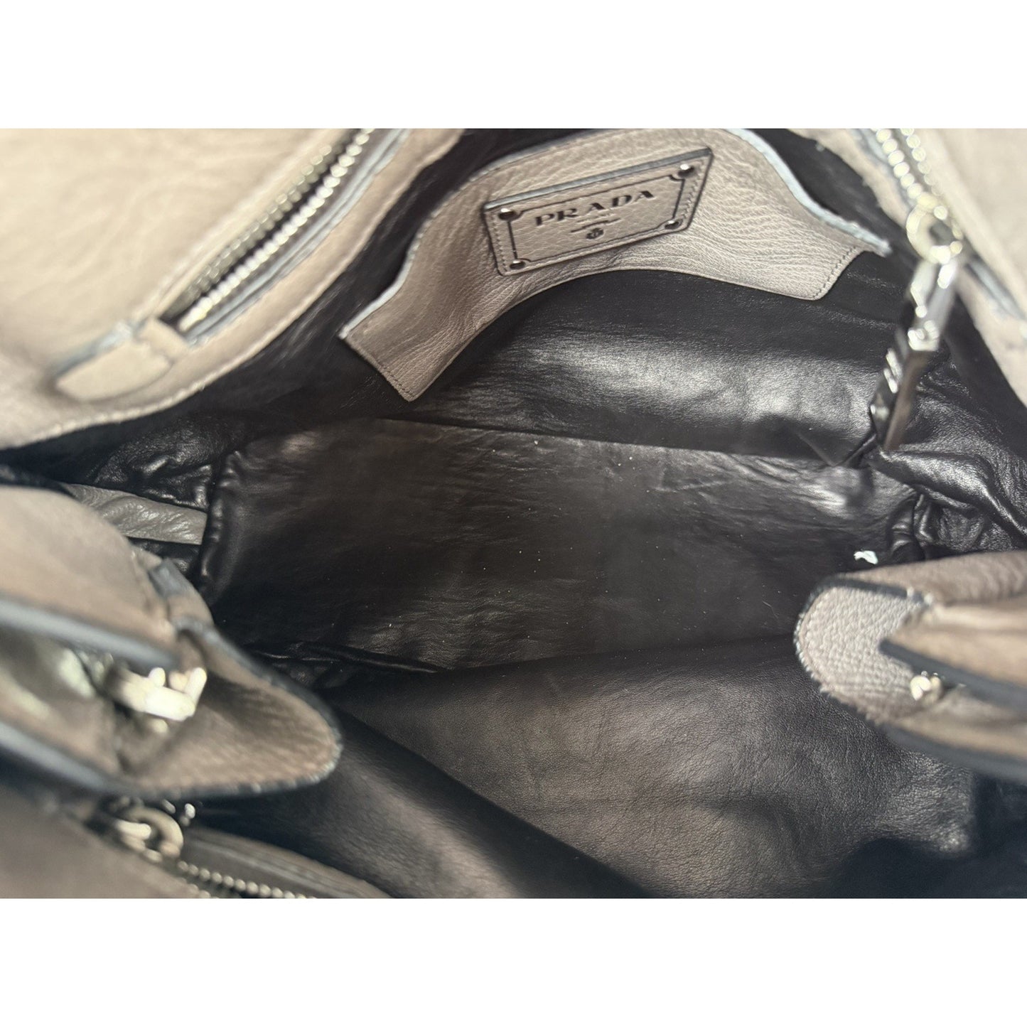 Prada Sacca 2 Manici Tote Bag in Gray Vitello Daino Leather S