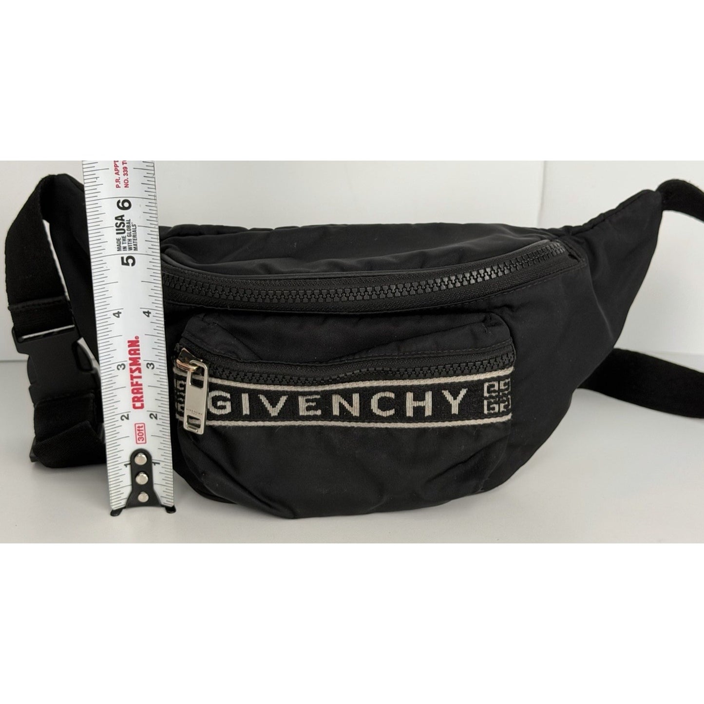 Givenchy Logo Jacquard Nylon Belt Bag in Black S06