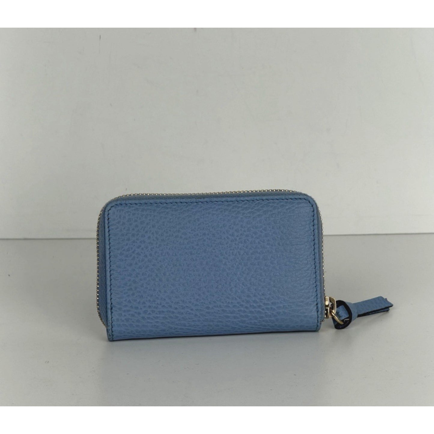 Gucci Continental Wallet Swing Compact Calfskin Leather in Light Blue K1
