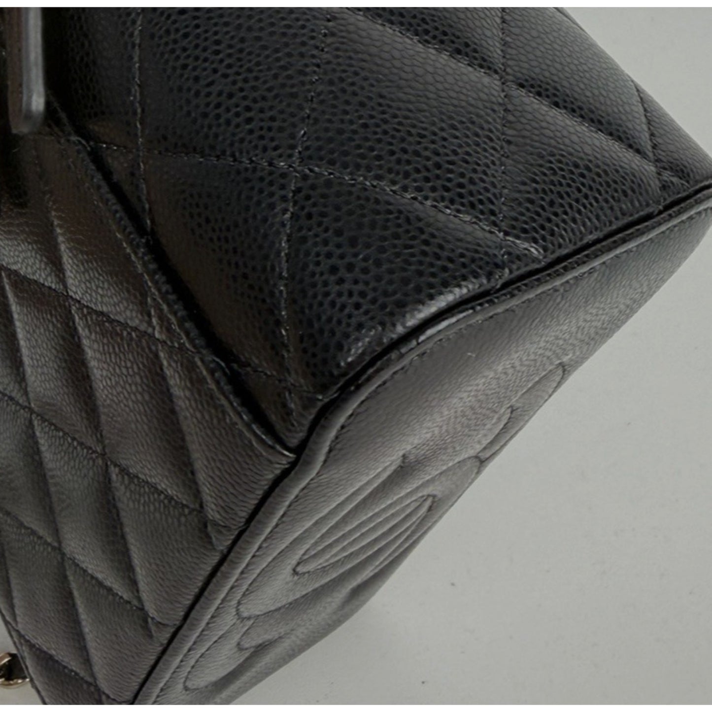 Chanel Vanity Case Bag Small in Black Caviar Leather With Chain NFC B1