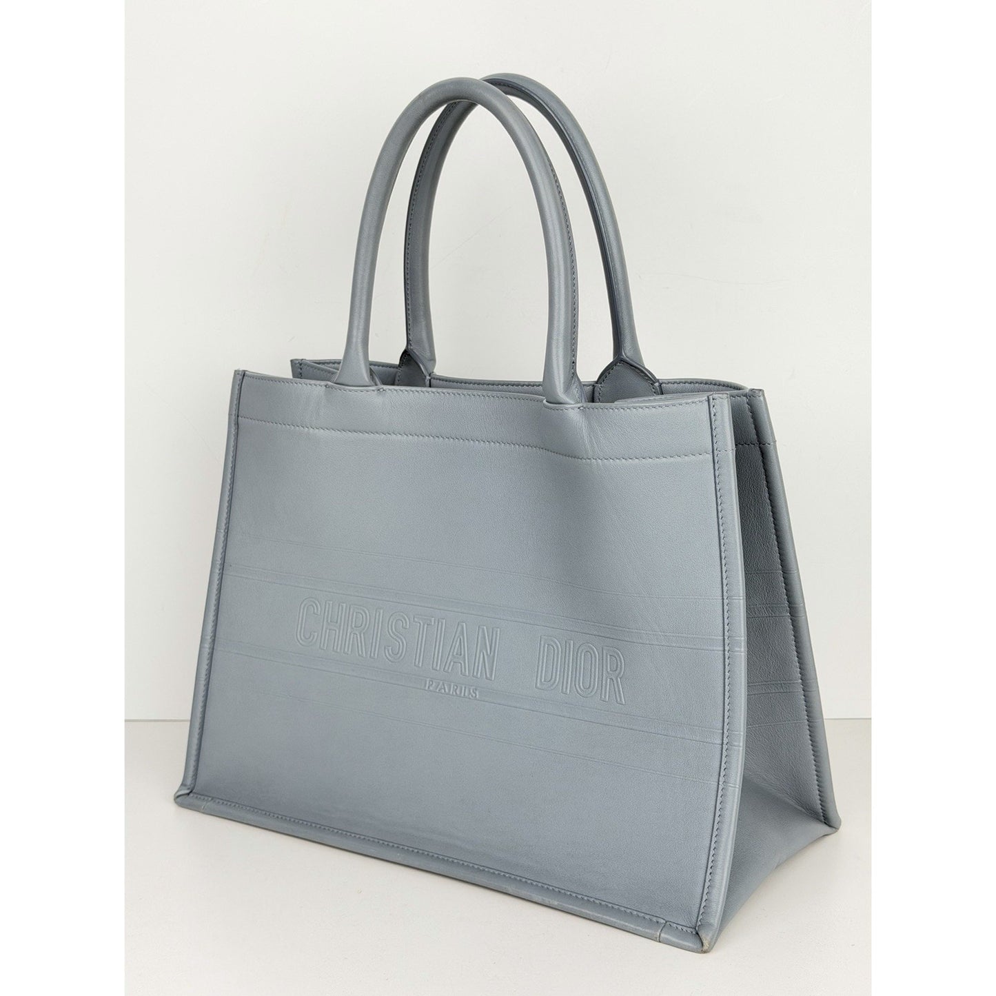Christian Dior Book Tote Bag Medium in Gray Calfskin Leather 2020 F3
