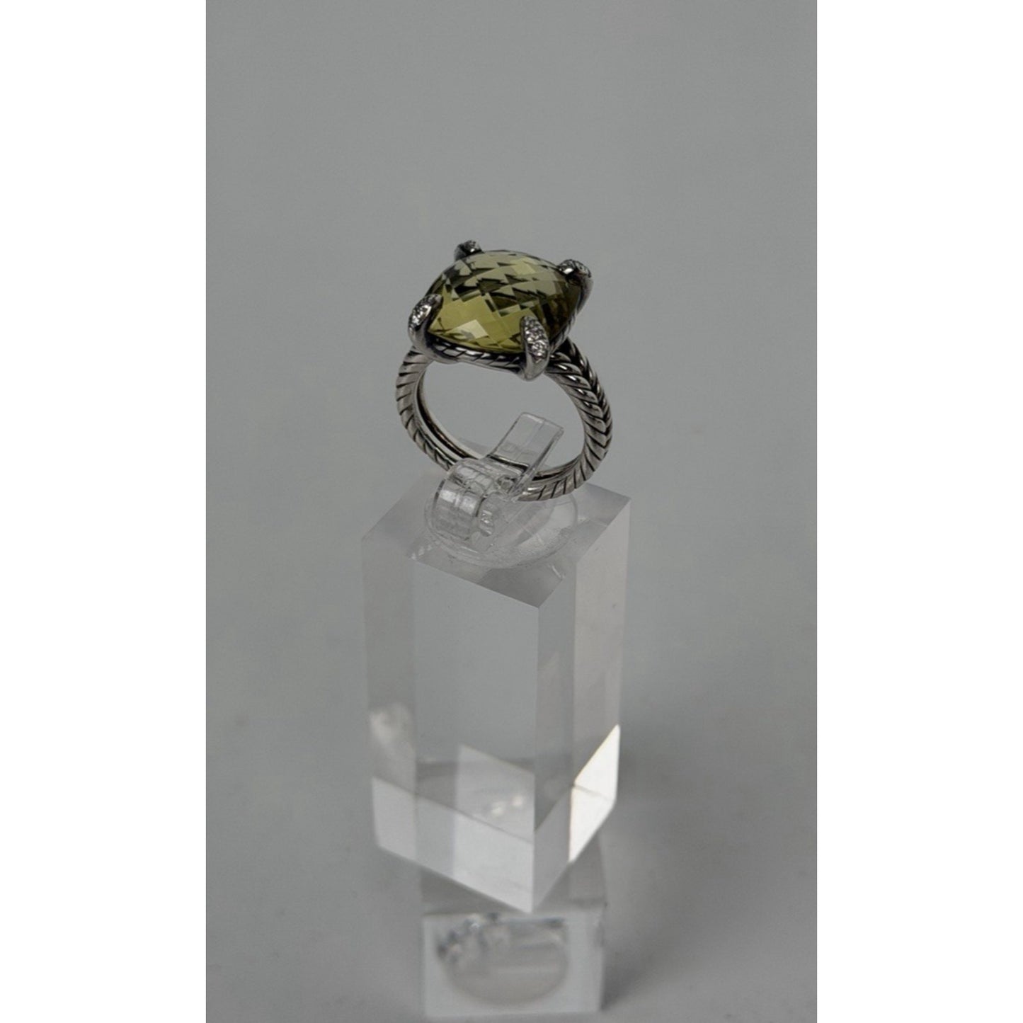 David Yurman Chatelaine Ring Lemon Citrine Gemstone in Sterling Silver 925