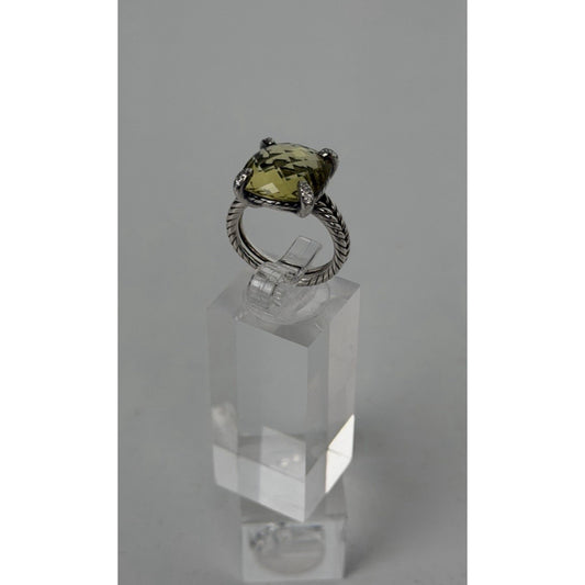 David Yurman Chatelaine Ring Lemon Citrine Gemstone in Sterling Silver 925