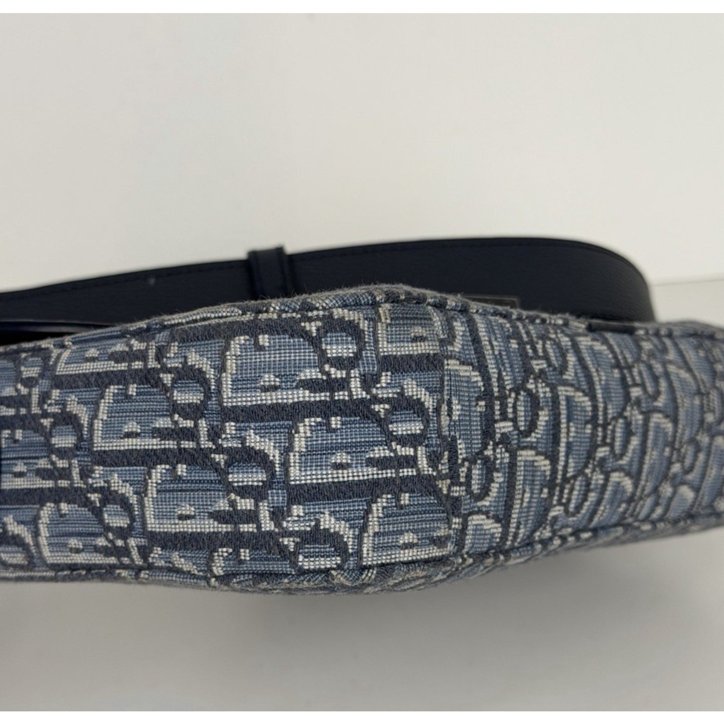 Dior Small Saddle Messenger Bag with Flap in Blue Dior Oblique Jacquard B1