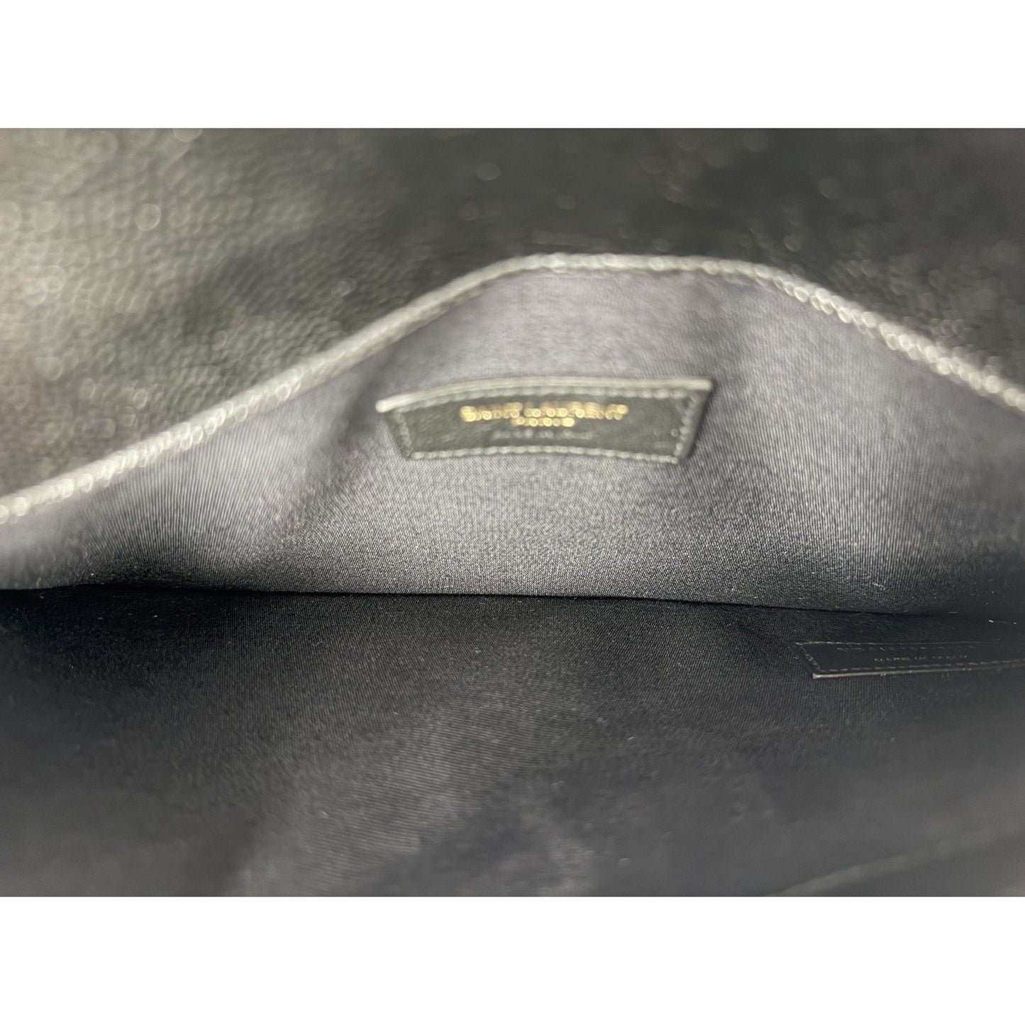 Saint Laurent Uptown Envelope Pouch Bag in Black Grain De Poudre Leather S15