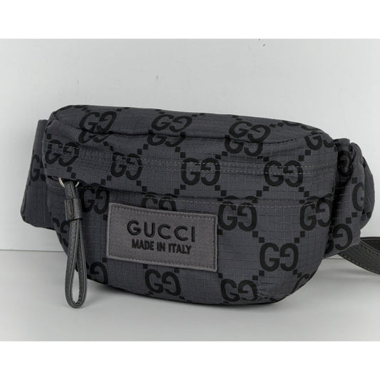 Gucci Belt Bag in Grey Ripstop GG Nylon and Leather for Men S17