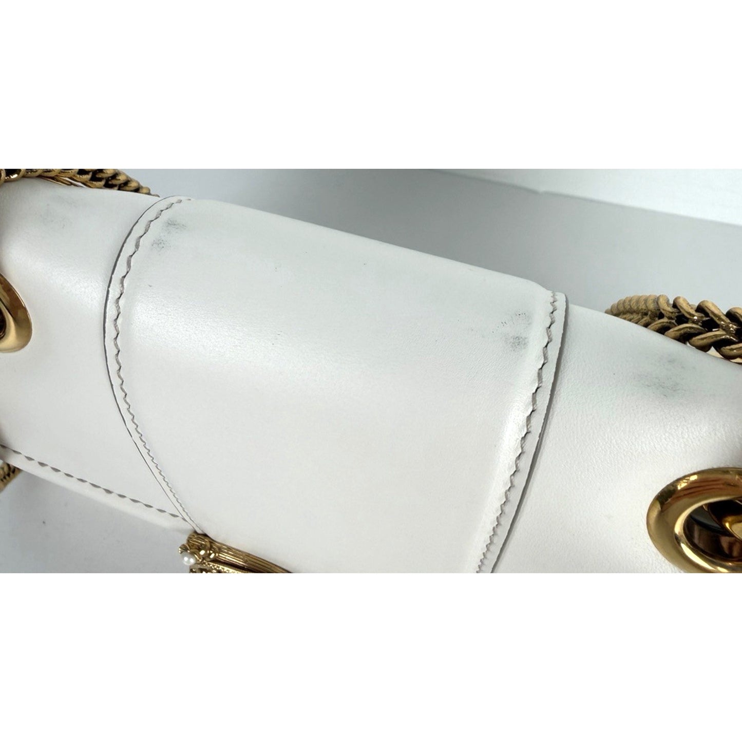 Dolce & Gabbana DG Amore Shoulder Bag Small in White Smooth Calfskin S07