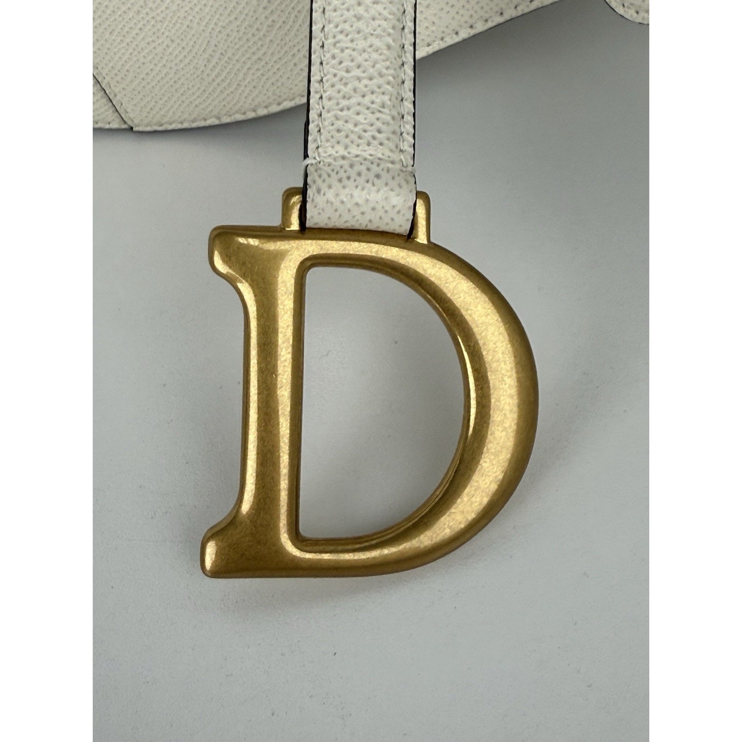 Christian Dior Medium Saddle White Leather Shoulder Bag