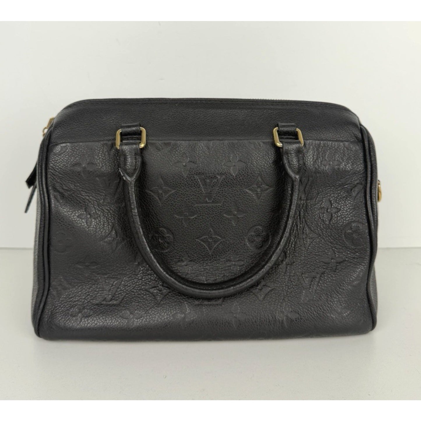 Louis Vuitton Speedy Bandouliere Bag 25 Black Monogram Leather 2016 S10
