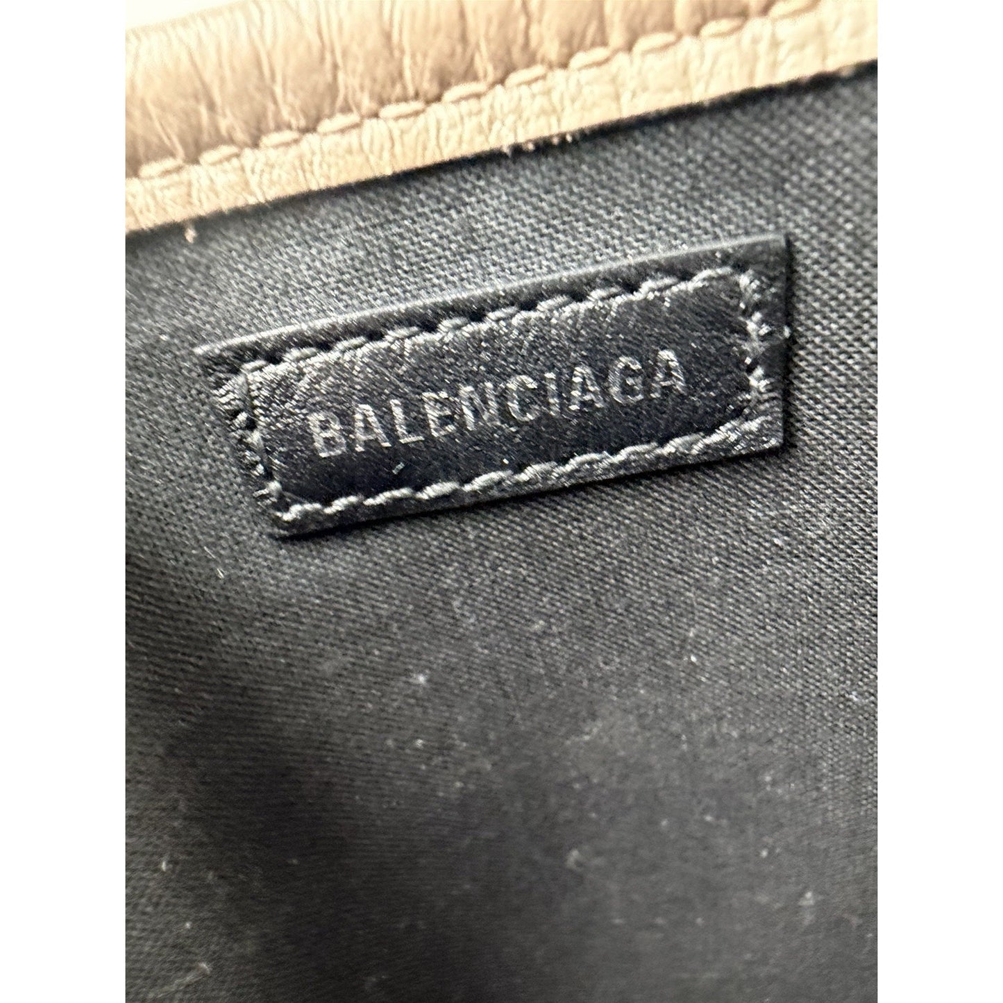 Balenciaga Navy Cabas Top Handle Bag XS with Pouch in Brown Leather S-10